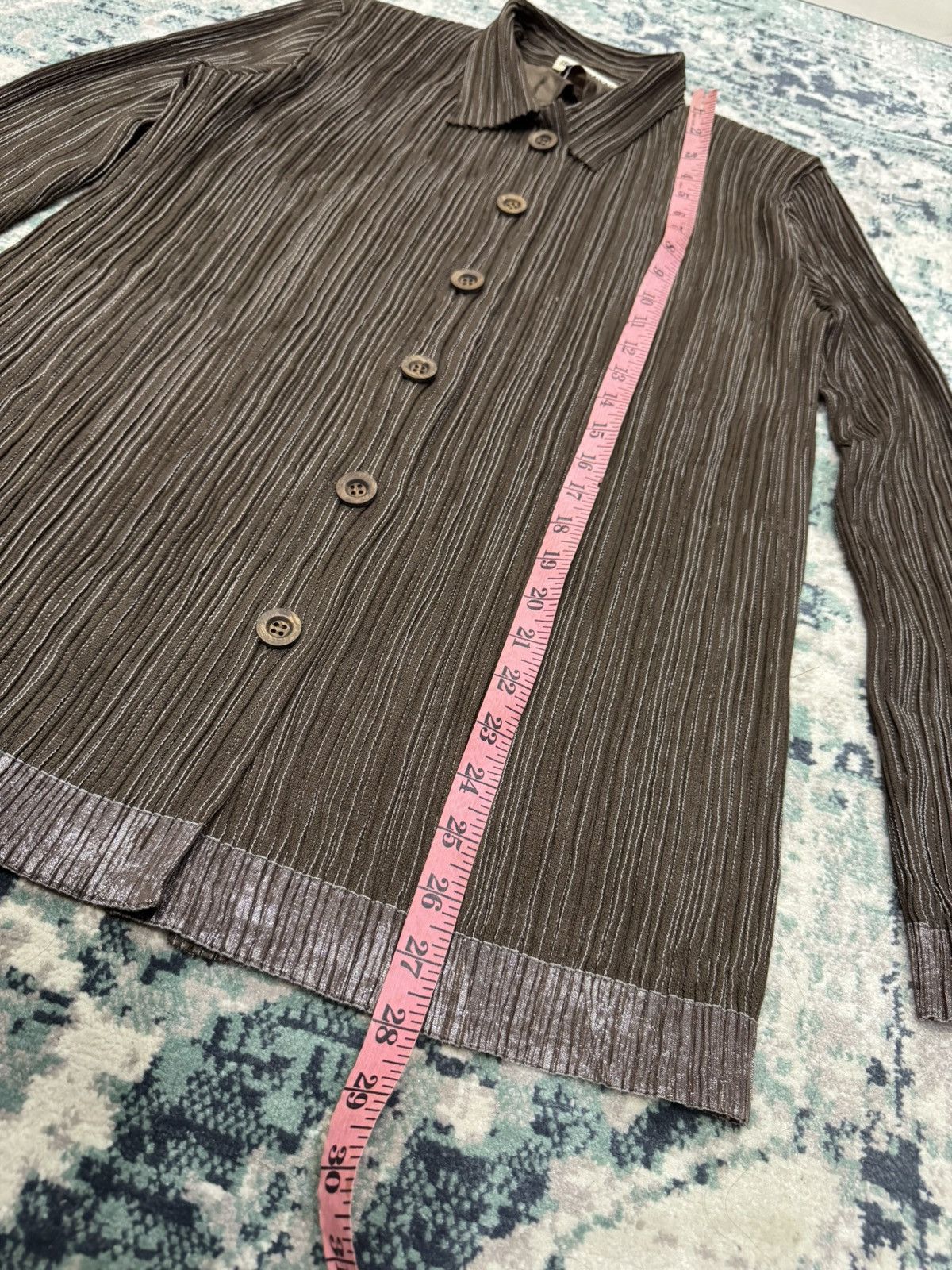 Issey Miyake VINTAGE 1980s ISSEY MIYAKE PLEATED SHIRT UNIQUE PATTERN Size US M / EU 48-50 / 2 - 8 Thumbnail