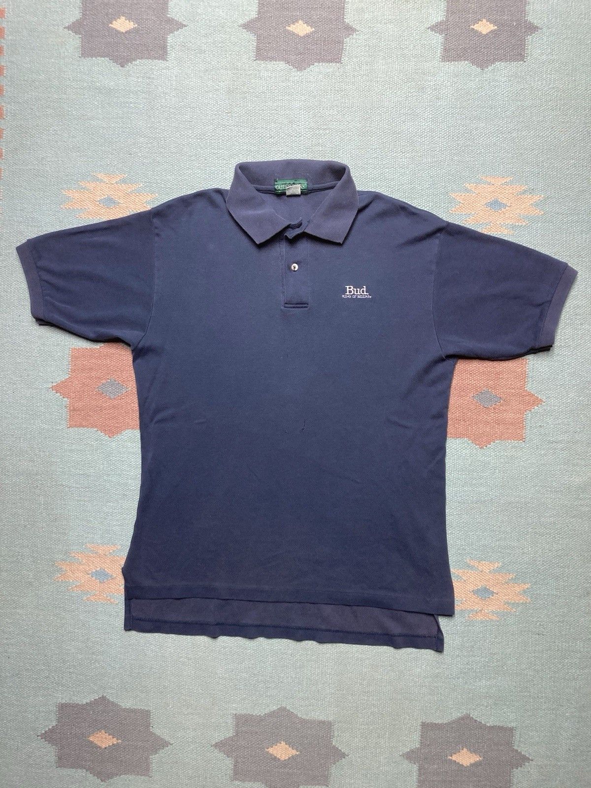 Vintage polo shirt budweiser king of beers bud alcohol bar drinkin L Size US L / EU 52-54 / 3 - 1 Thumbnail