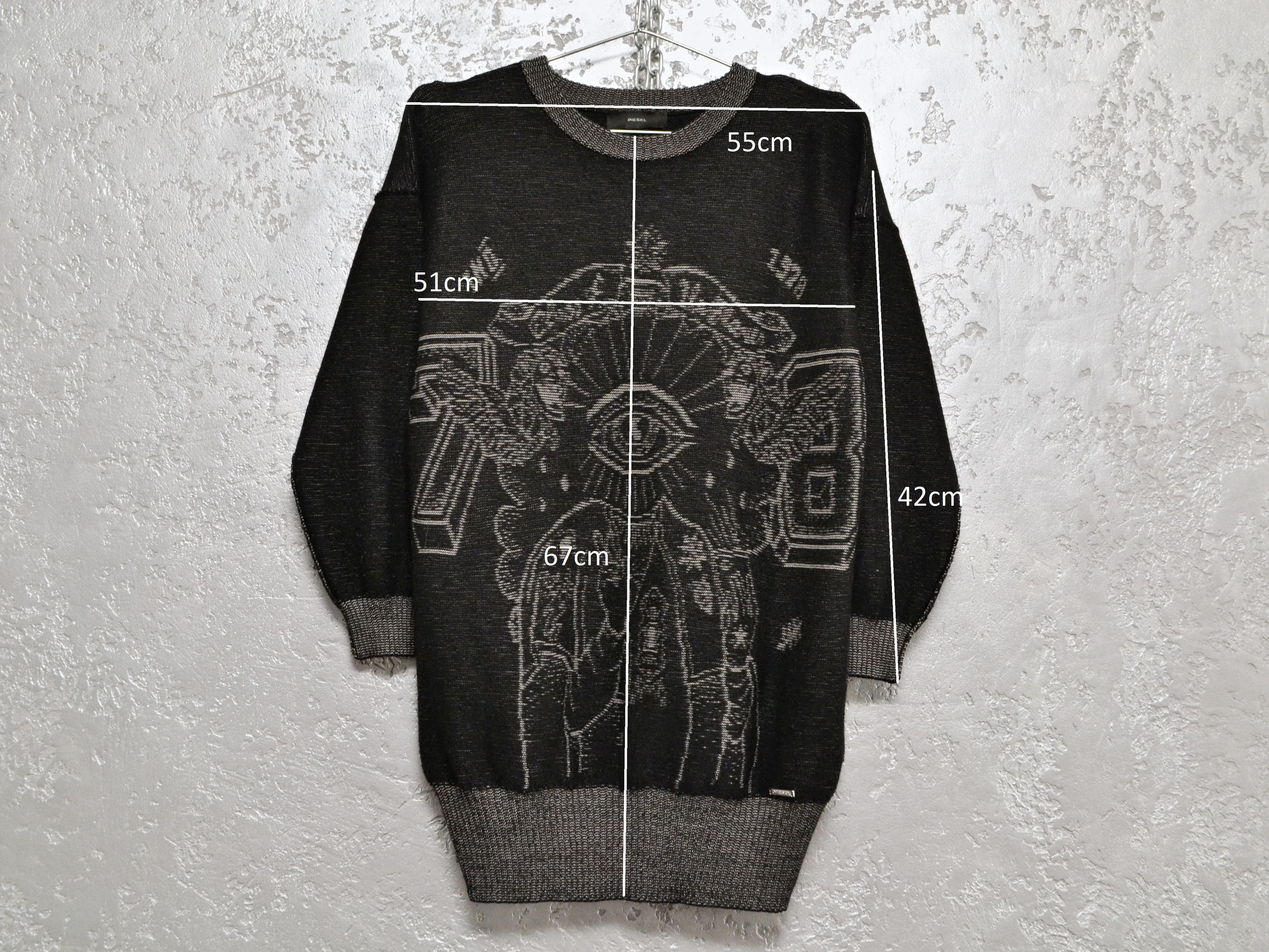 Diesel Diesel Women’s Black Wool Pattern Knit Sweater Size S / US 4 / IT 40 - 2 Thumbnail