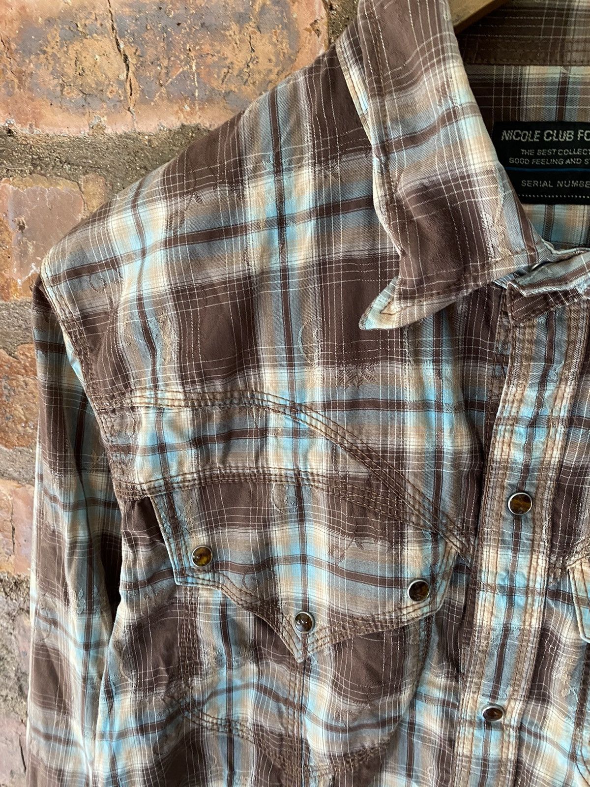 Tornado Mart 2000s Nicole for Men TRIBAL floral shadow flannel Size US M / EU 48-50 / 2 - 6 Thumbnail