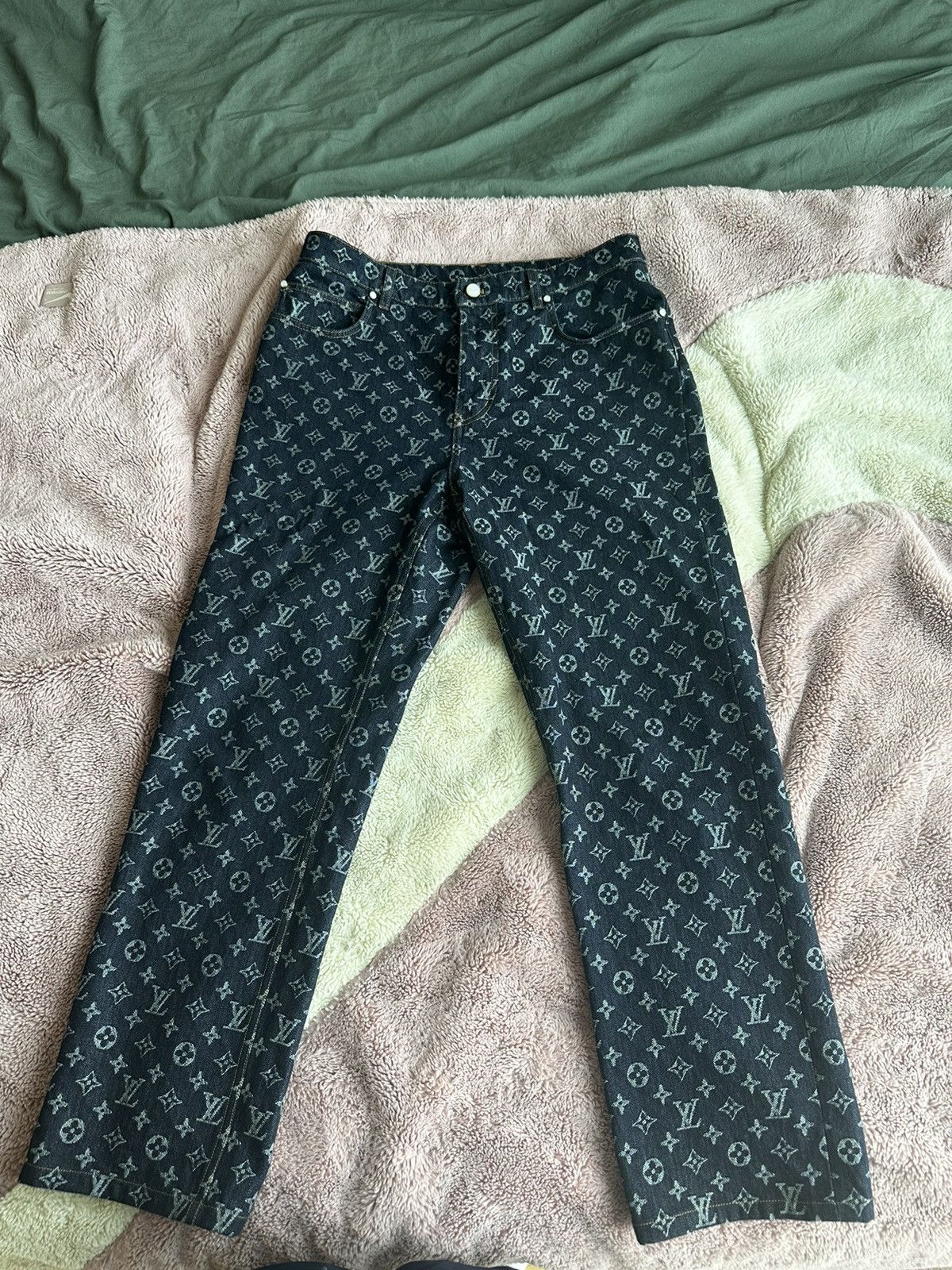 Louis Vuitton 🔥 Louis Vuitton Monogram Print Denim Size US 34 / EU 50 - 1 Thumbnail