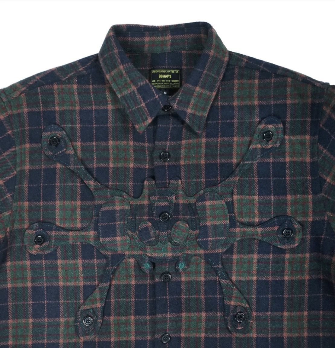 Happy99 Hapoy 99 angel 99 wool plaid flannel button up w patch Size US M / EU 48-50 / 2 - 2 Thumbnail