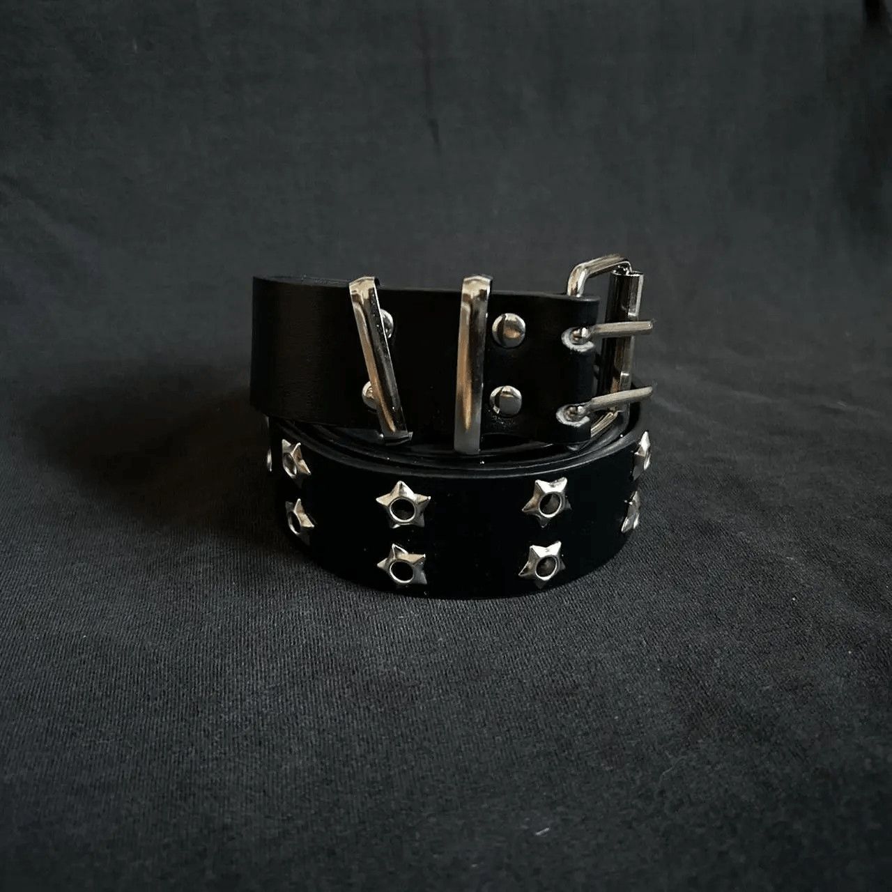 Japanese Brand Y2K 2000s Black Bullet Holes Studded Western Skater Belt Size ONE SIZE - 4 Thumbnail