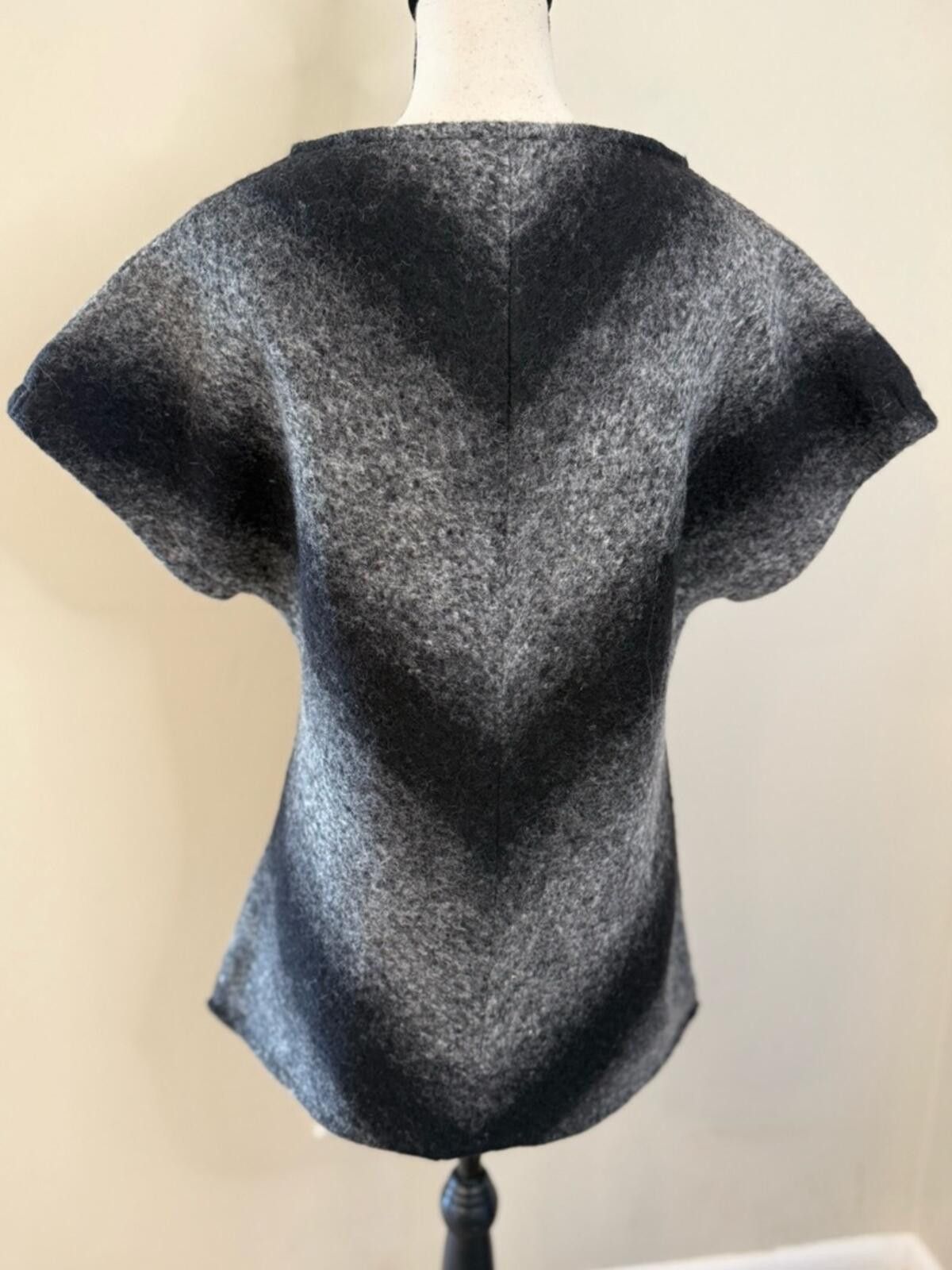 Parkhurst Parkhurst wool short sleeve striped cardigan black gray SM Size S / US 4 / IT 40 - 4 Thumbnail