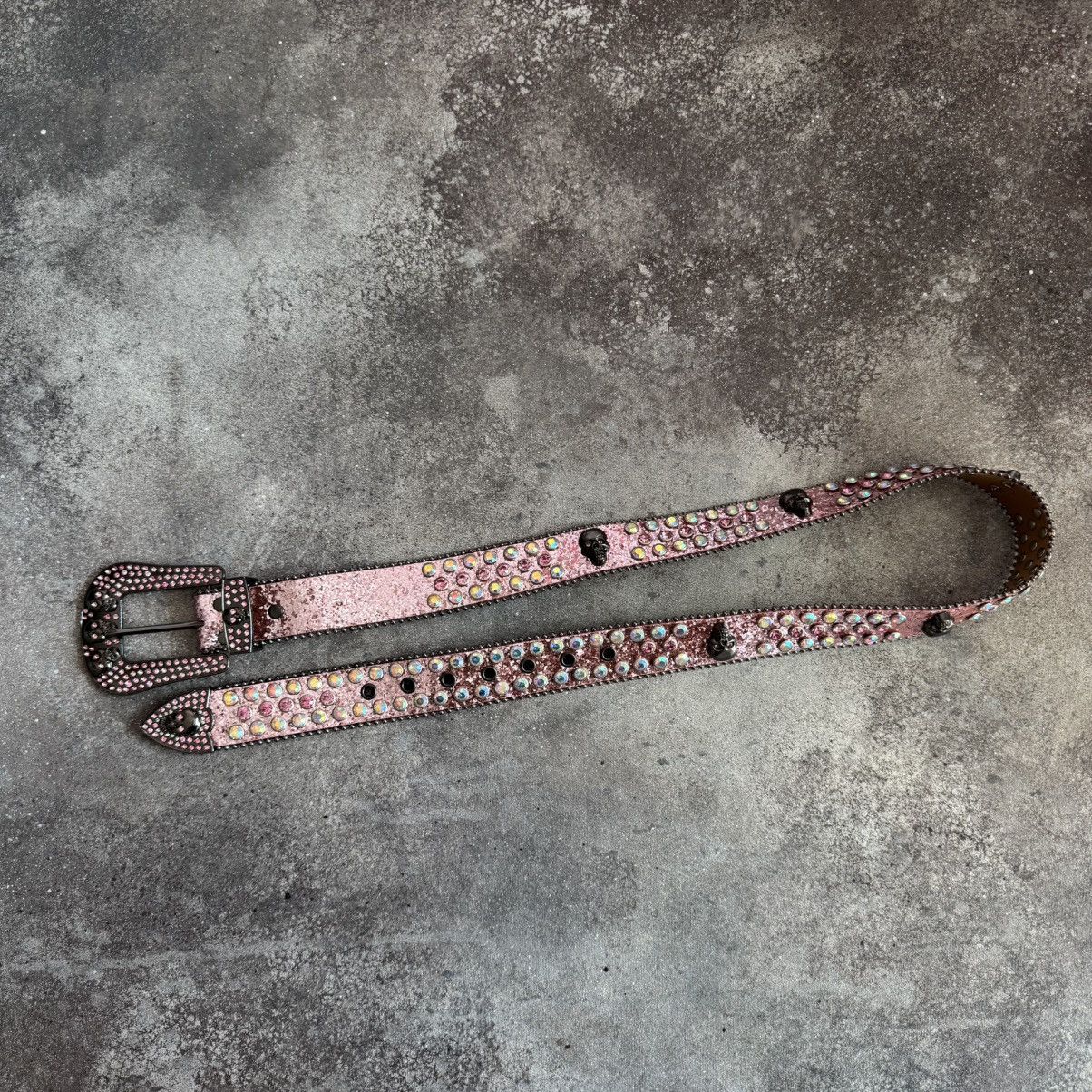 Hysteric Glamour × Japanese Brand Amazing Y2K Skull Rhinestones BB Simon Style Unisex Belt Size ONE SIZE - 4 Thumbnail