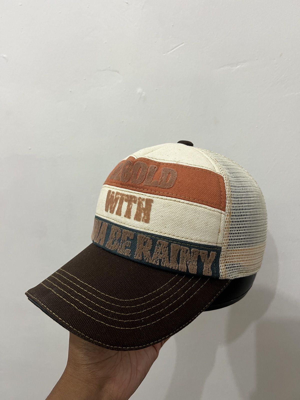 If Six Was Nine Be Bold with Gonna Be Rainy Trucker Hat Size ONE SIZE - 1 Thumbnail
