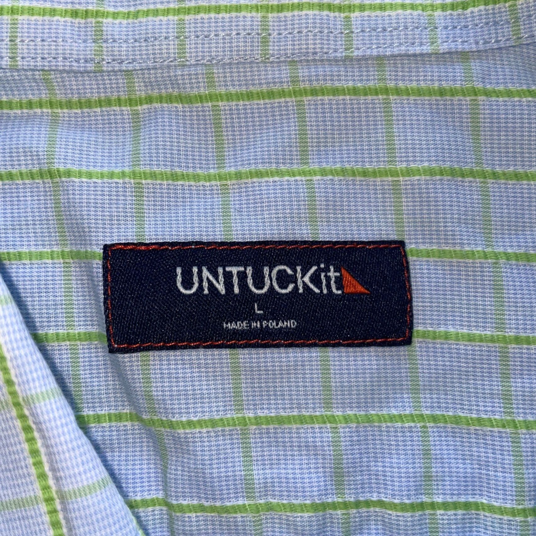 UNTUCKit UNTUCKit Blue Plaid Shirt Mens L Long Sleeve Button-Up Regular Size L Color Blue Size US L / EU 52-54 / 3 - 3 Thumbnail