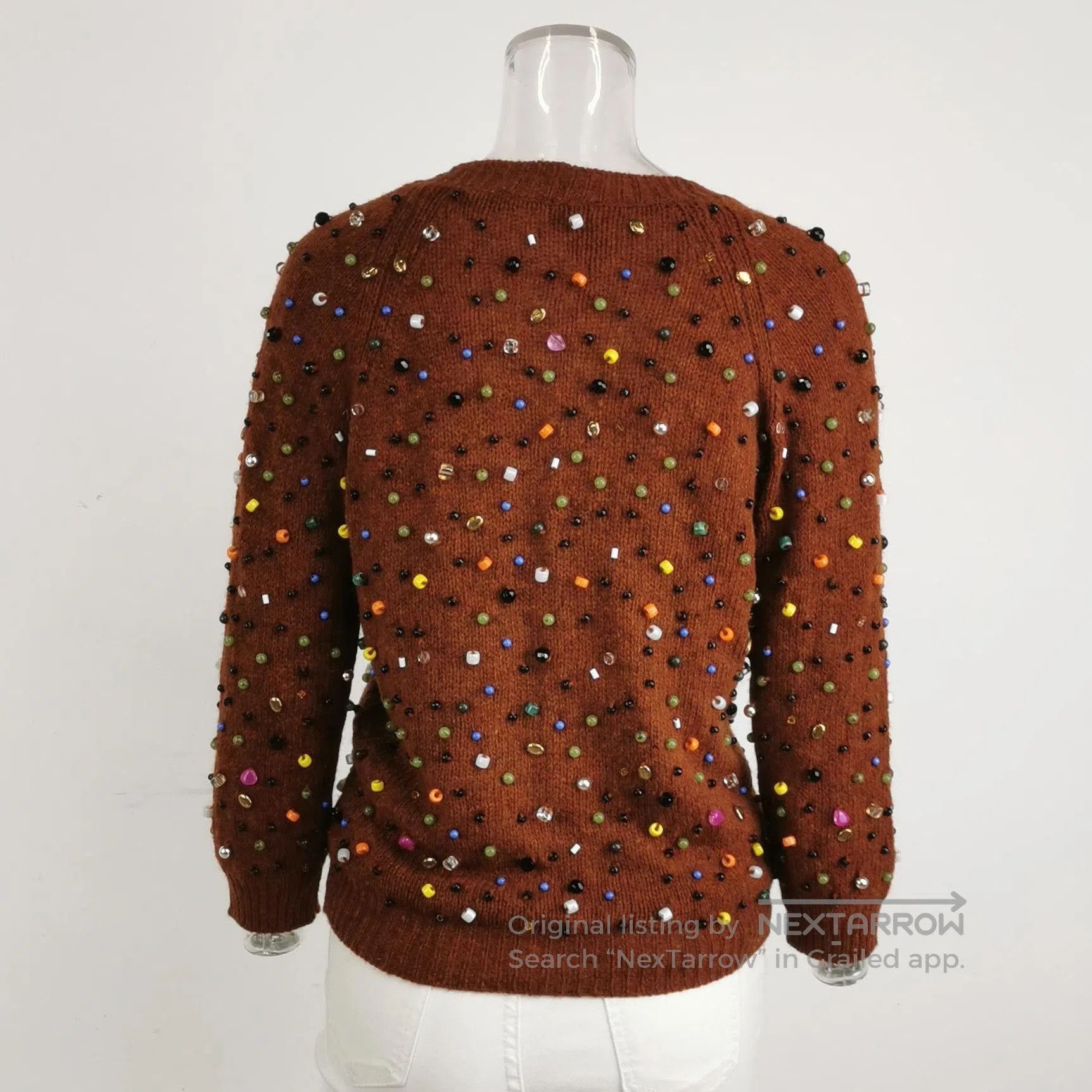 Prada Prada Wool V-Neck Beaded Cardigan Size 42 . Size US L / EU 52-54 / 3 - 3 Thumbnail