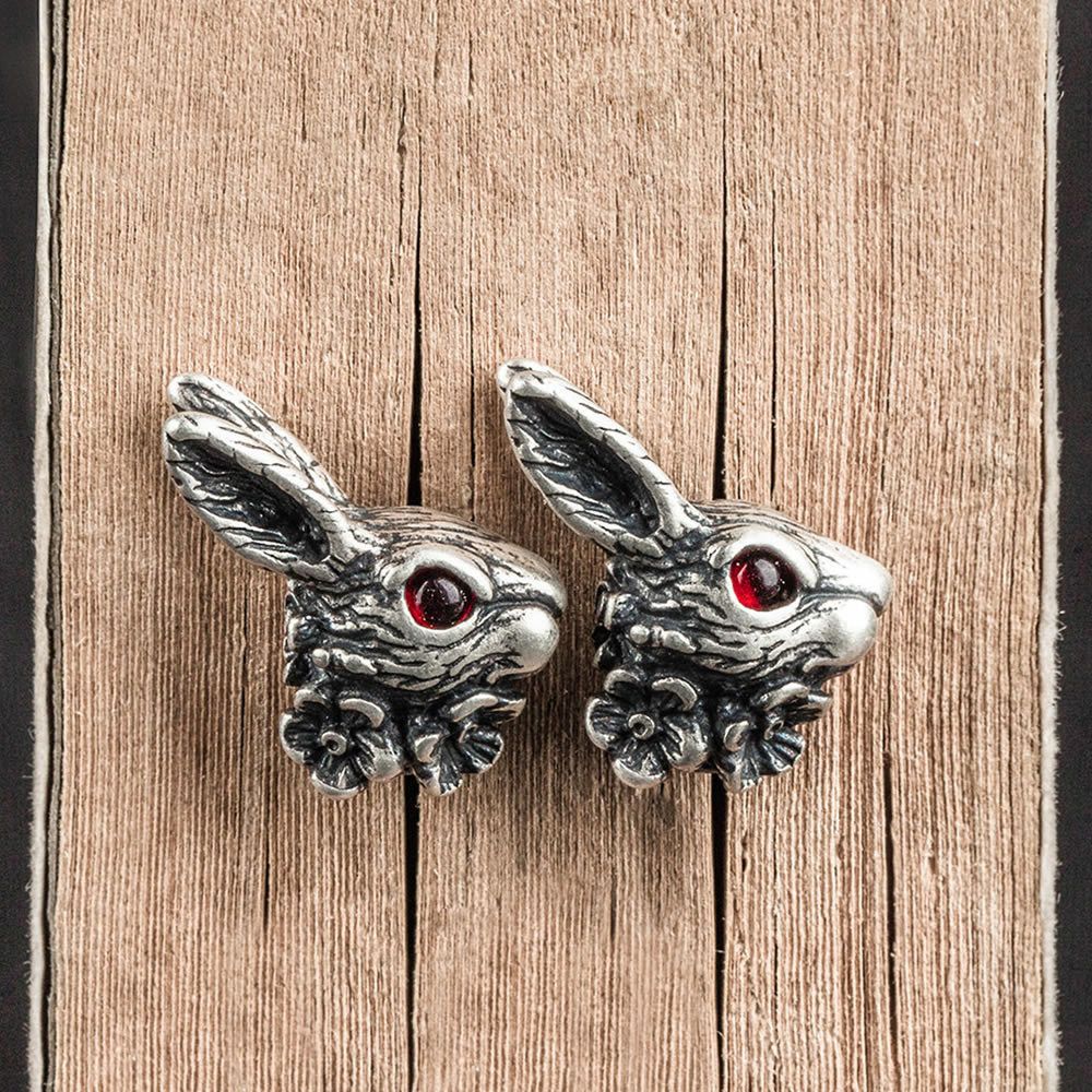 Jewelry × Sterling Silver Rabbit Future Earrings One Pairs Chrome Jewelry Size ONE SIZE - 2 Thumbnail