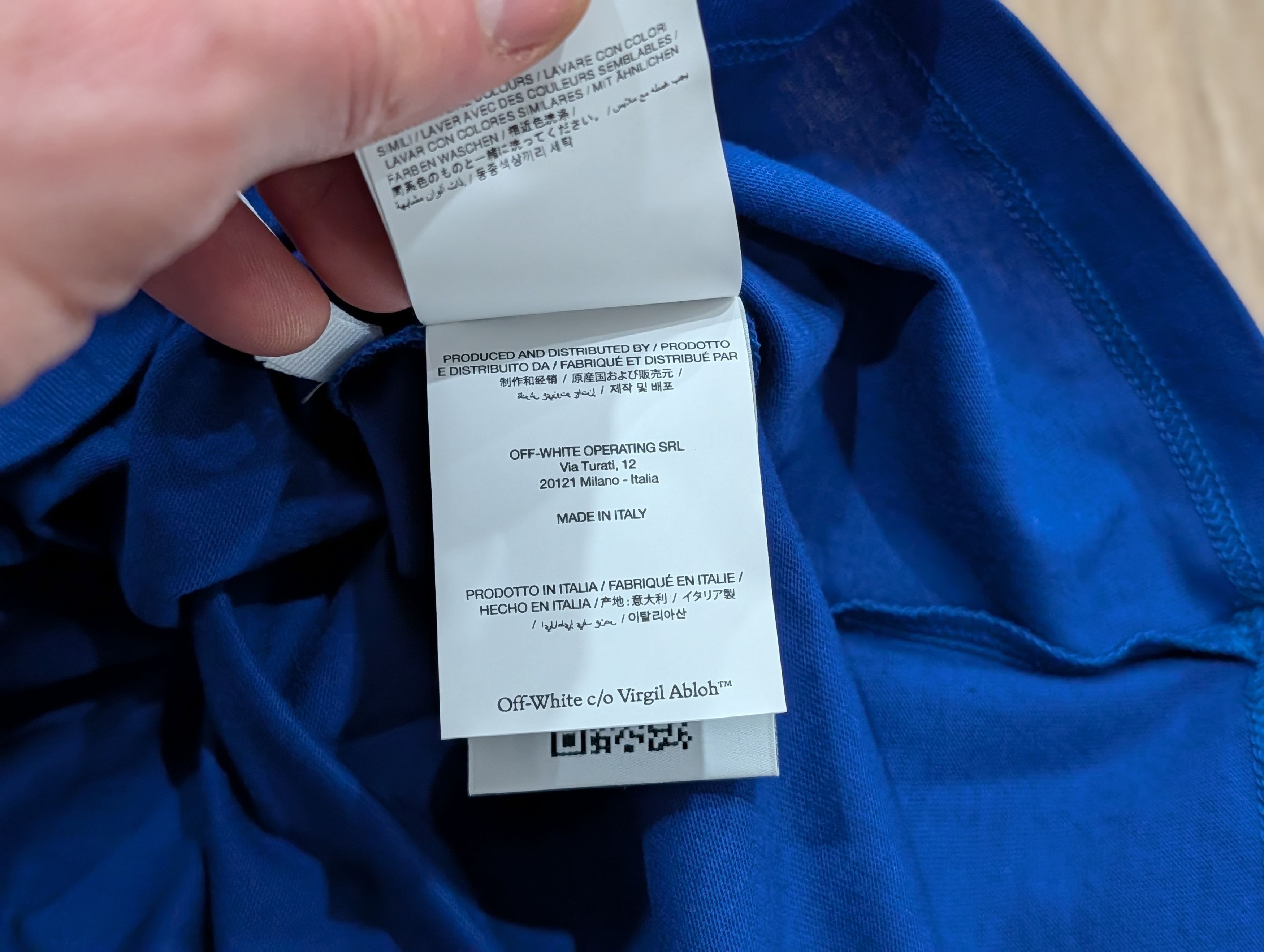 Off-White Off-White Slim Fit Logo Cotton T-Shirt Dark Blue Small Size US S / EU 44-46 / 1 - 7 Thumbnail