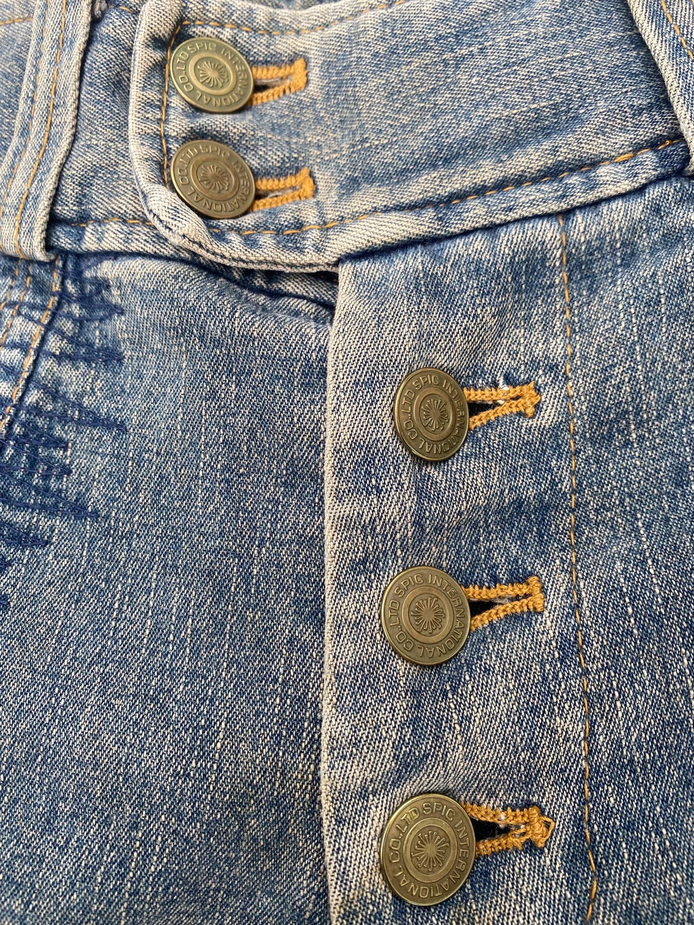 Japanese Brand × Tornado Mart Vtg 90s Tornado Mart rework patch flare jeans Medium size Size US 31 - 3 Thumbnail
