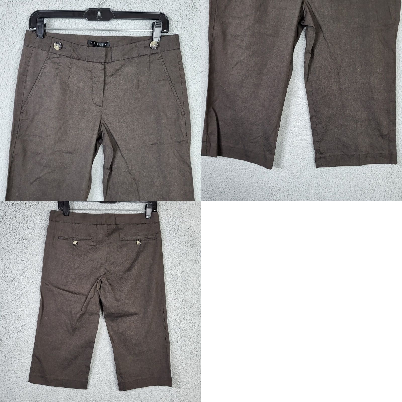 Theory Theory Cropped Pants Women's brown Size 4 NEW Size 27" / US 4 / IT 40 - 8 Thumbnail