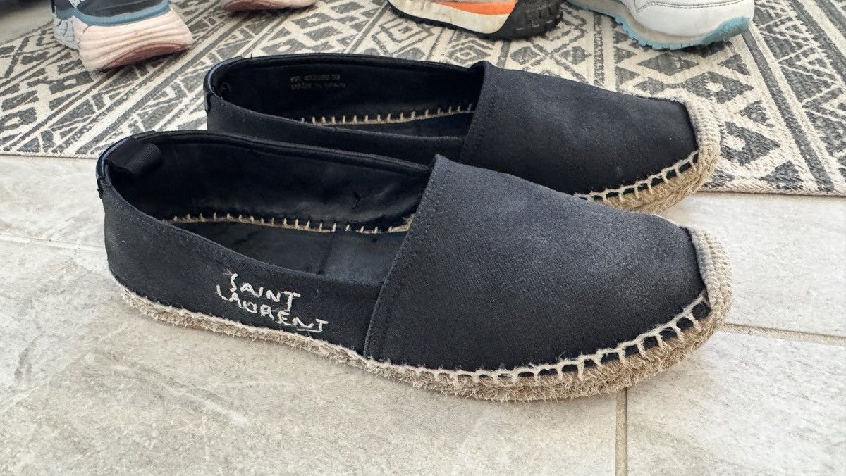 Yves Saint Laurent Saint Laurent Logo Embroidered Slip-On Espadrilles Size US 6.5 / EU 39-40 - 2 Thumbnail