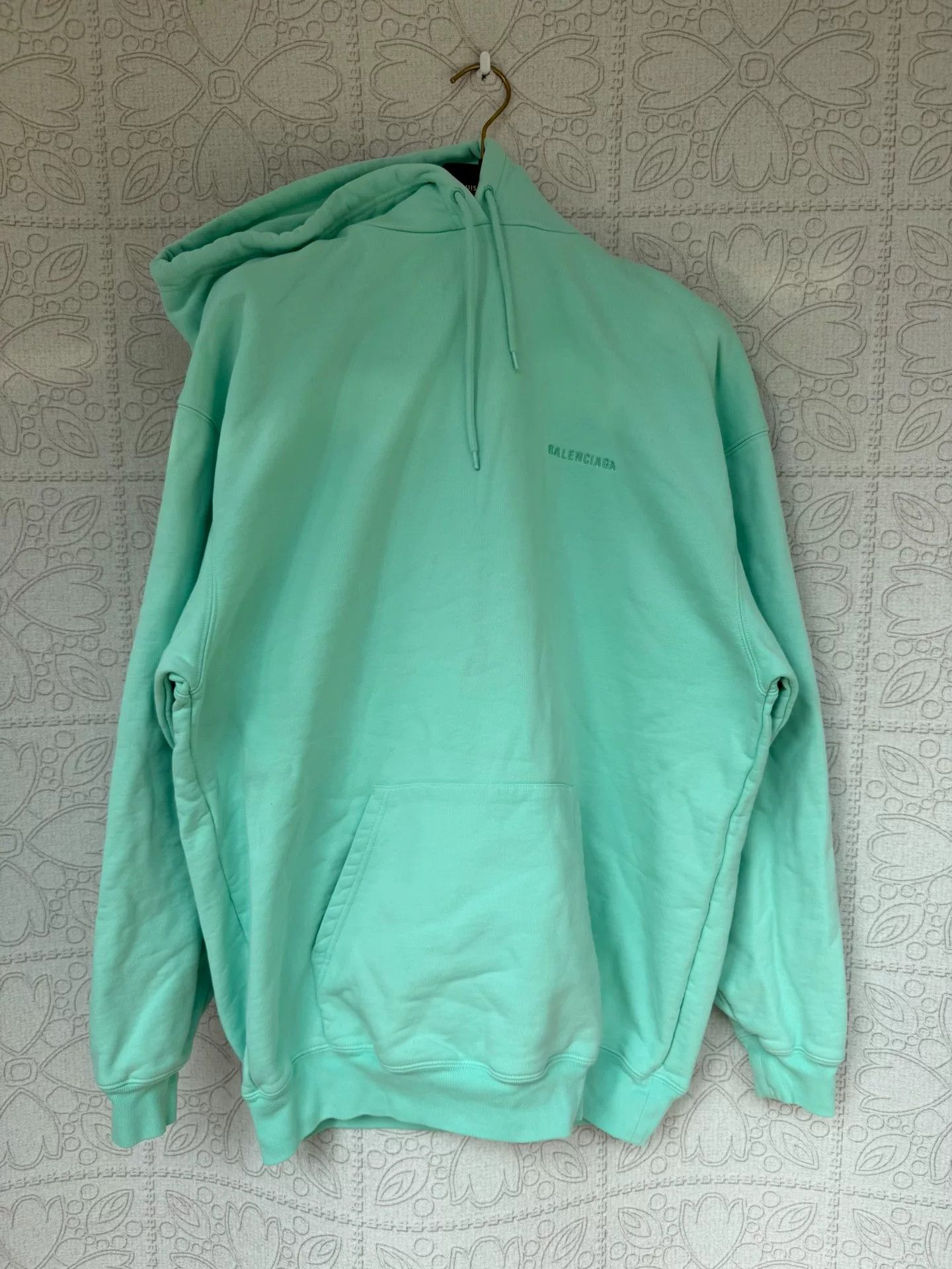 Balenciaga Balenciaga Mint Green Logo Embroidery Hoodie Size US M / EU 48-50 / 2 - 1 Thumbnail