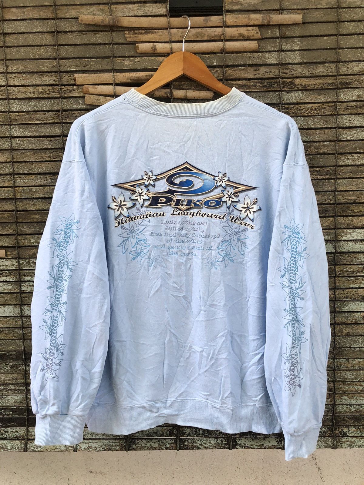 Japanese Brand × Vintage 🔥Vintage Glitter Piko Hawaiian Longboard Wear Sweatshirts Size US L / EU 52-54 / 3 - 1 Thumbnail