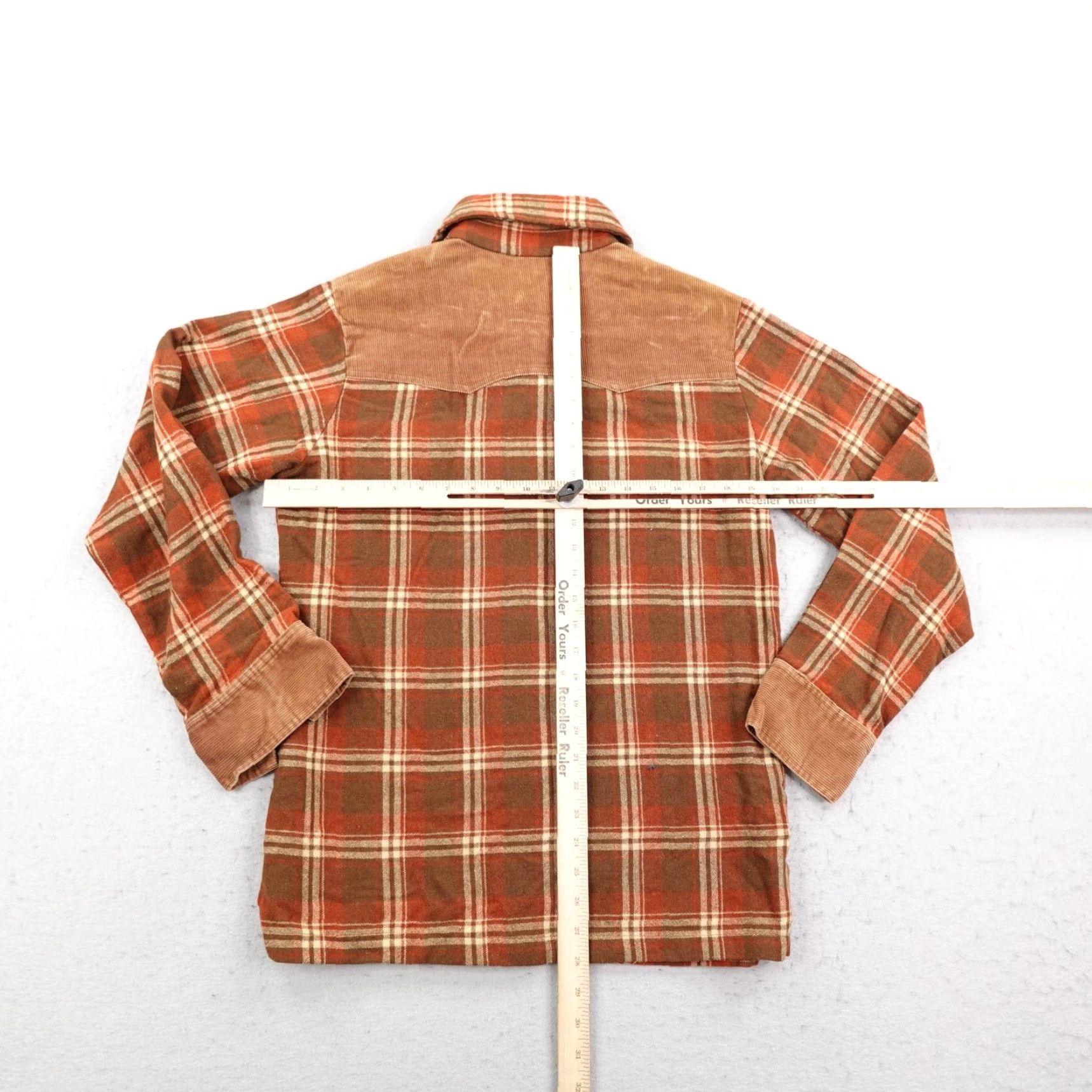 Vintage VINTAGE Aaron Mathew Shirt Mens Medium Brown Wool Blend Corduroy Western 80s Plaid Button-Up Cowboy Mens Size US M / EU 48-50 / 2 - 5 Thumbnail