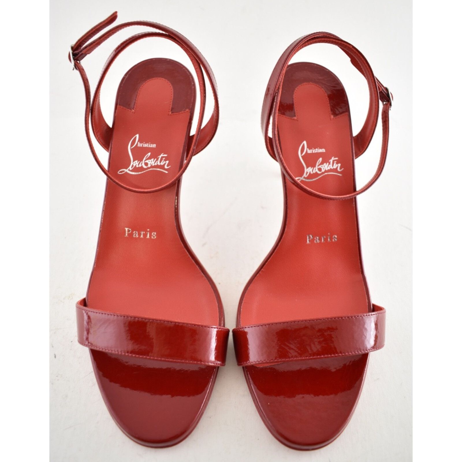 Christian Louboutin Christian Louboutin Loubigirl 85 Loubi Red Pat Ankle Strap Size US 9 / IT 39 - 4 Thumbnail