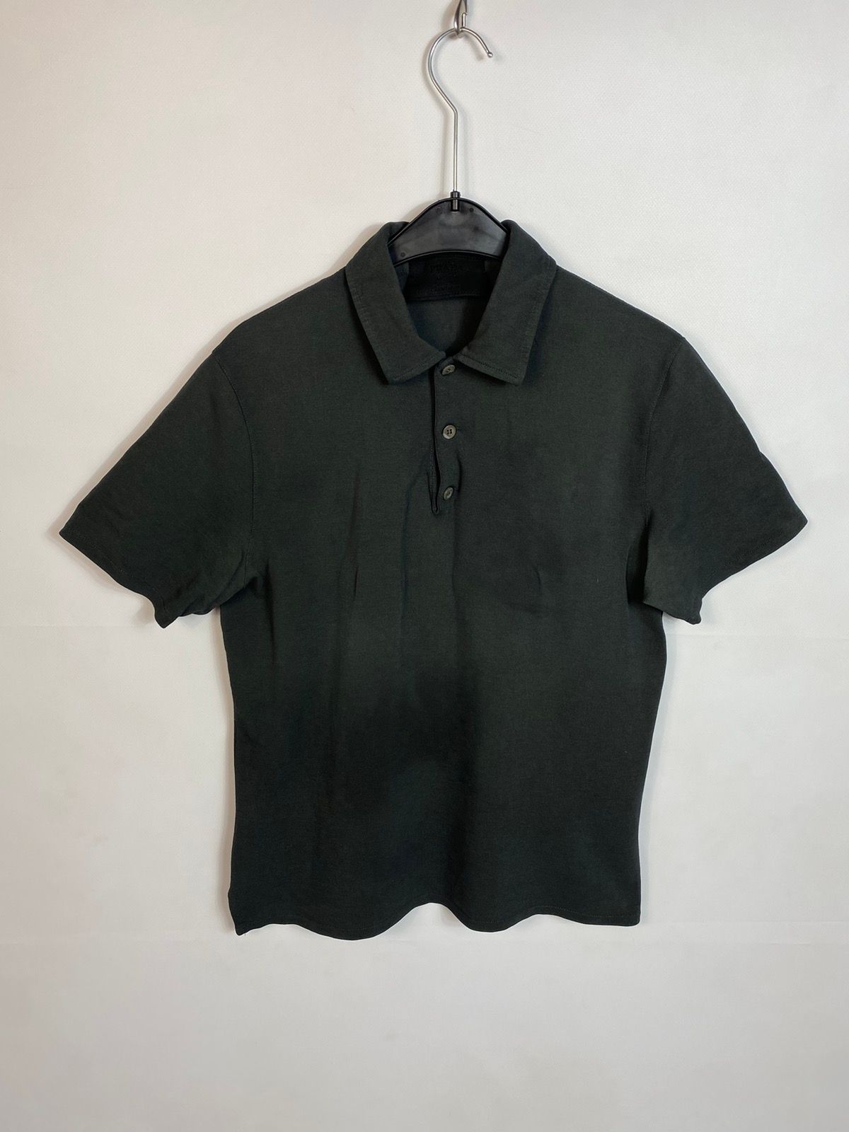 Pre-owned Archival Clothing X Avant Garde Prada Milano 90's Nylon Polo Tee In Faded Black