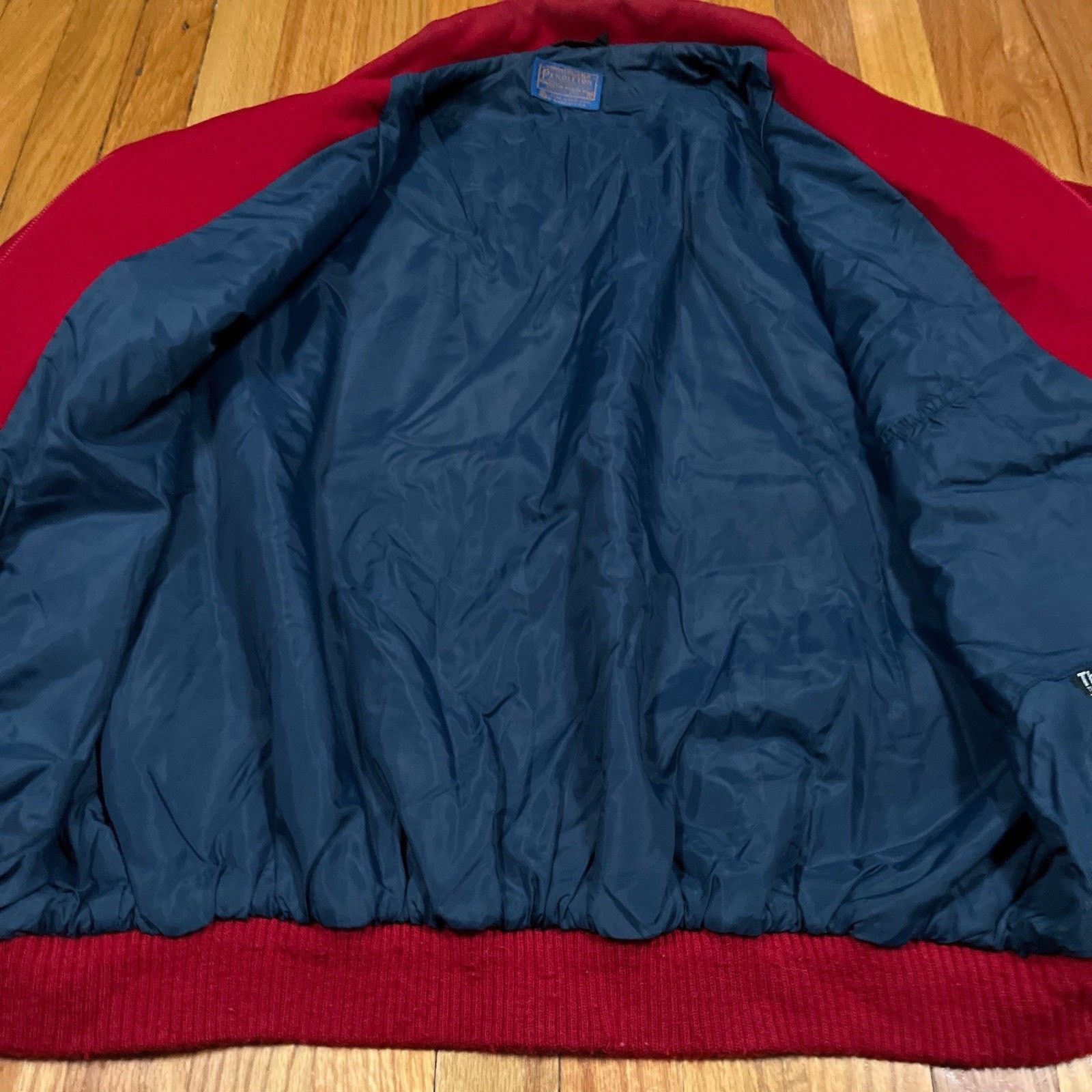 Pendleton VTG Pendleton Wool Sz XL Red Bomber Jacket USA Made Talon Size US XL / EU 56 / 4 - 5 Thumbnail
