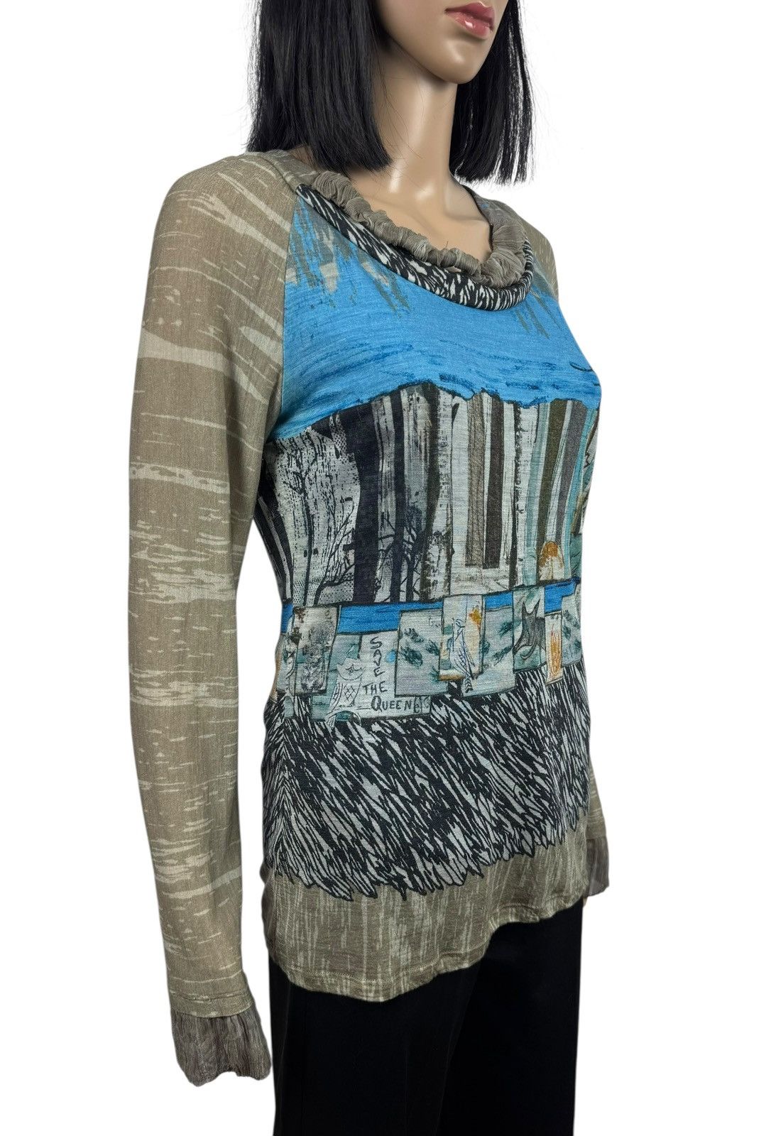 Other Save The Queen Printed Longsleeve Wool Fringed Silk size L Size L / US 10 / IT 46 - 5 Thumbnail