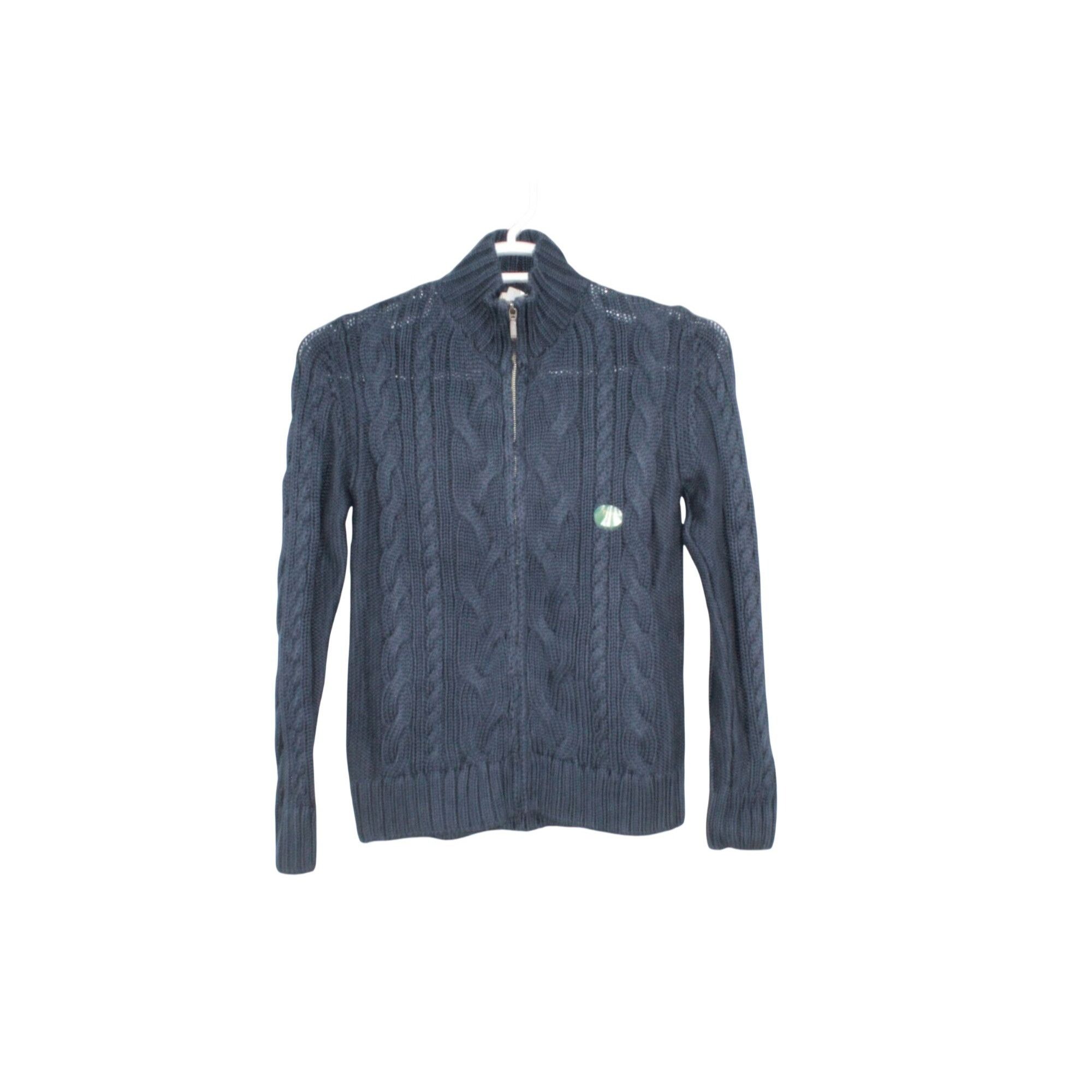 L.L. Bean LL Bean Women's Double L Cable Sweater Zip Cardigan Blue Siz Size S / US 4 / IT 40 - 1 Thumbnail