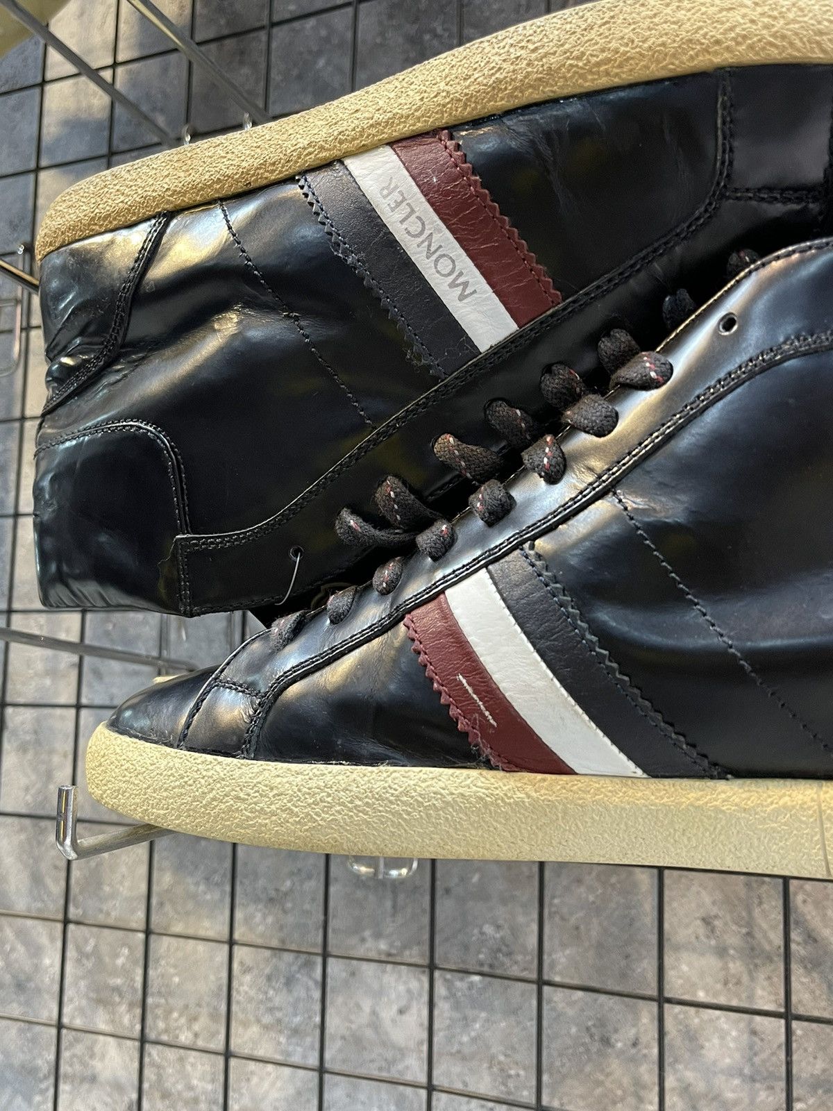 Moncler Moncler Monaco Vintage Black Leather Sneakers “Size 43” Size US 9 / EU 42 - 7 Thumbnail