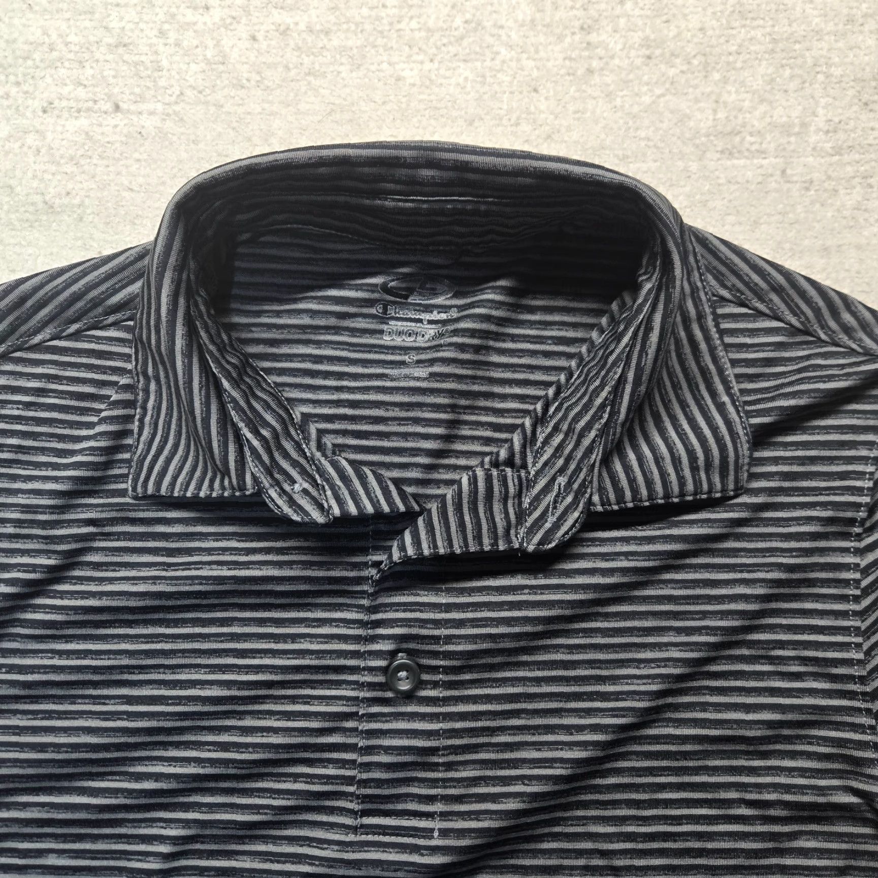 Champion VINTAGE Champion C9 Polo Shirt (Short Sleeve) Black Striped Adult Mens S Polo Shirt - Champion Polo Shirt Mens Black Striped S Size US S / EU 44-46 / 1 - 2 Thumbnail
