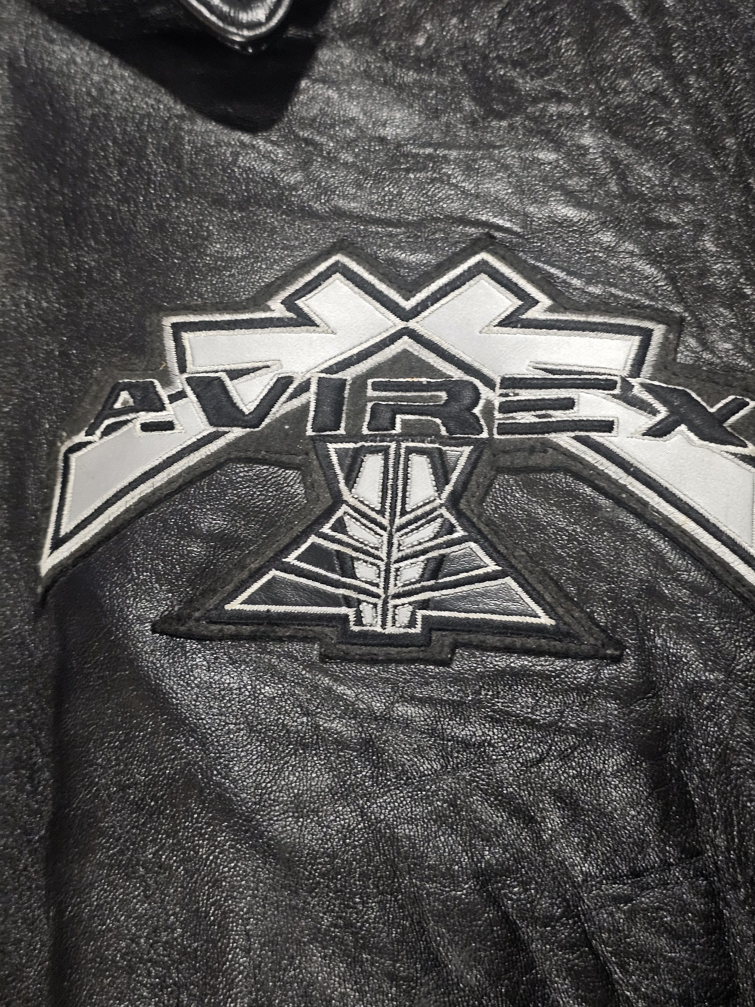 Avirex Vtg Avirex Men's Black Leather Night Phoenix Bomber Sz 4XL Size US XXL / EU 58 / 5 - 3 Thumbnail