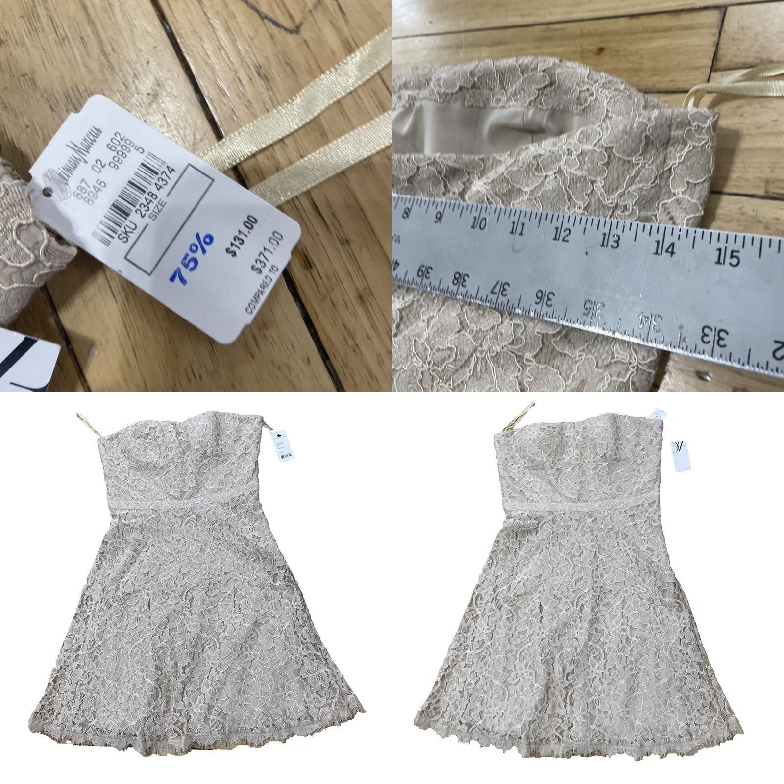 Diane von Furstenberg Diane von Furstenberg Amira Dress Women 6 Tan Floral Lace Knee Length Boho Fit & Flare New Size M / US 6-8 / IT 42-44 - 10 Thumbnail