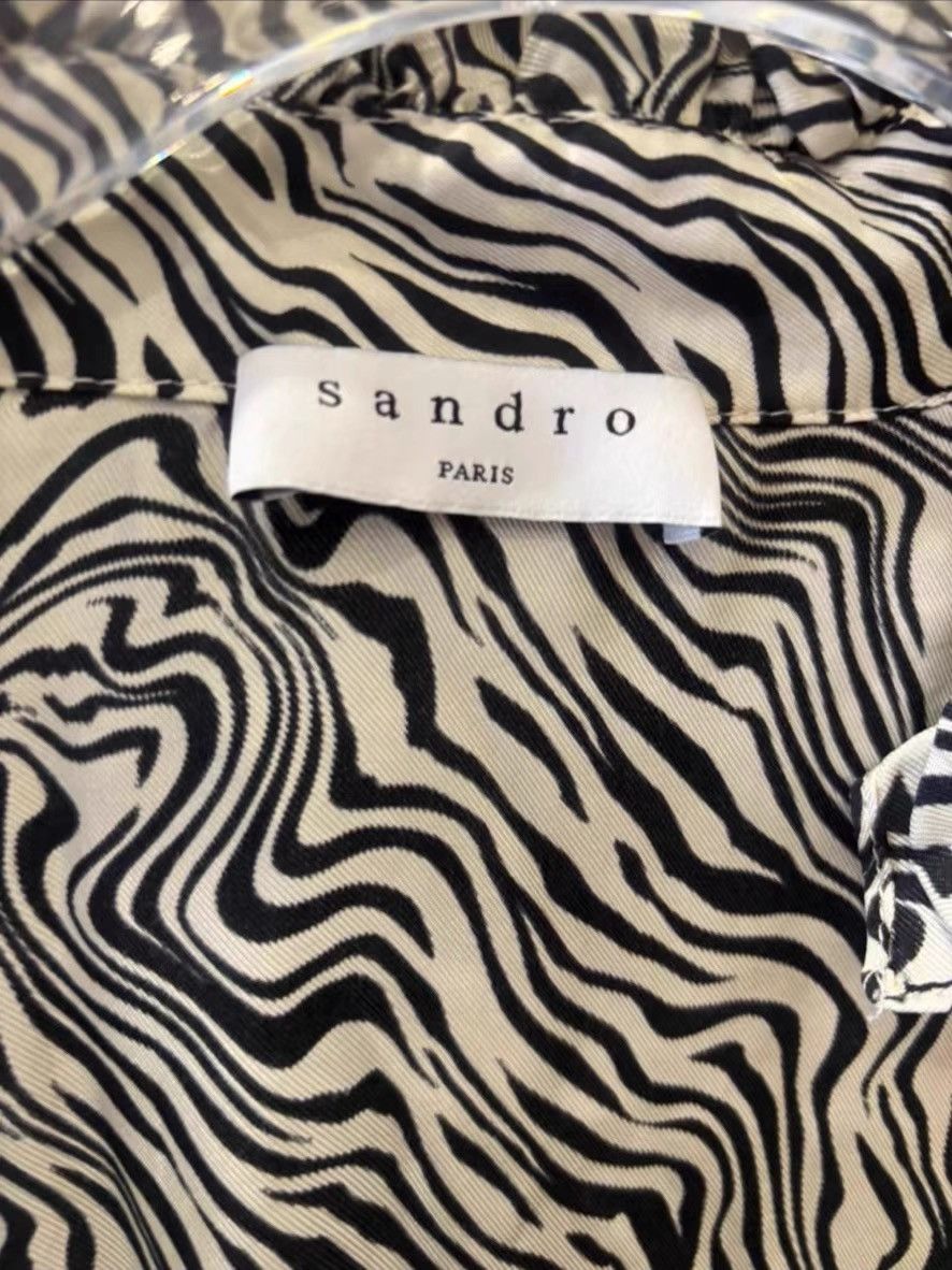 Sandro Sandro Genuine Mulberry Silk Loose-fit Dress K31 Size XXS / US 00 / IT 34 - 2 Thumbnail
