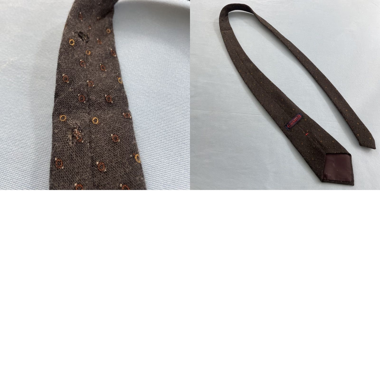 Cacharel VINTAGE Cacharel Paris Cashmere Wool Neck Tie Gray Dots 3.5x55 Macclesfield 2tone Vintage Men Tie Design Size ONE SIZE - 11 Thumbnail