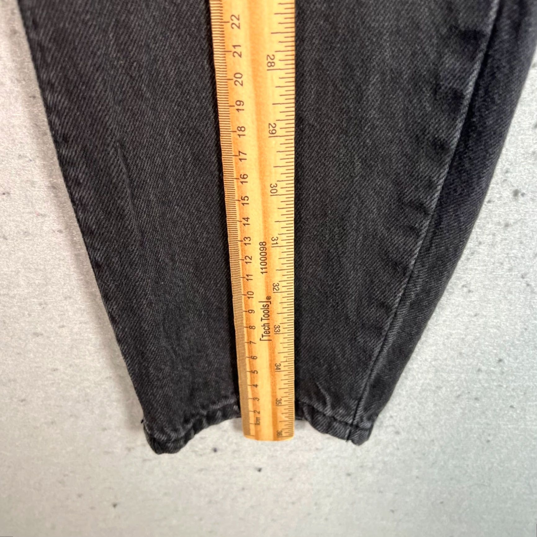 Zara Zara Womens Size 0 Black Paperbag High-Waist Tapered Jeans Cotton Denim Size 25" / US 0 / IT 36 - 6 Thumbnail