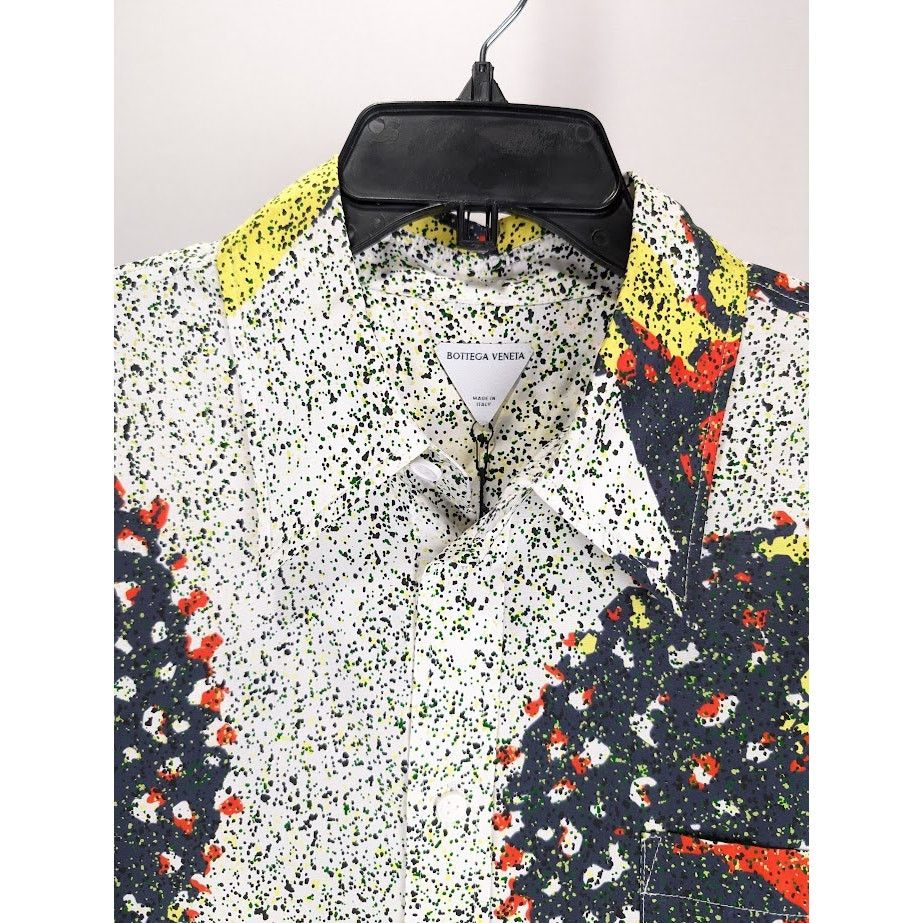 Bottega Veneta o1rshd1 Patchwork Mushrooms Shirt in Navy/Red/Yellow Size US L / EU 52-54 / 3 - 3 Thumbnail