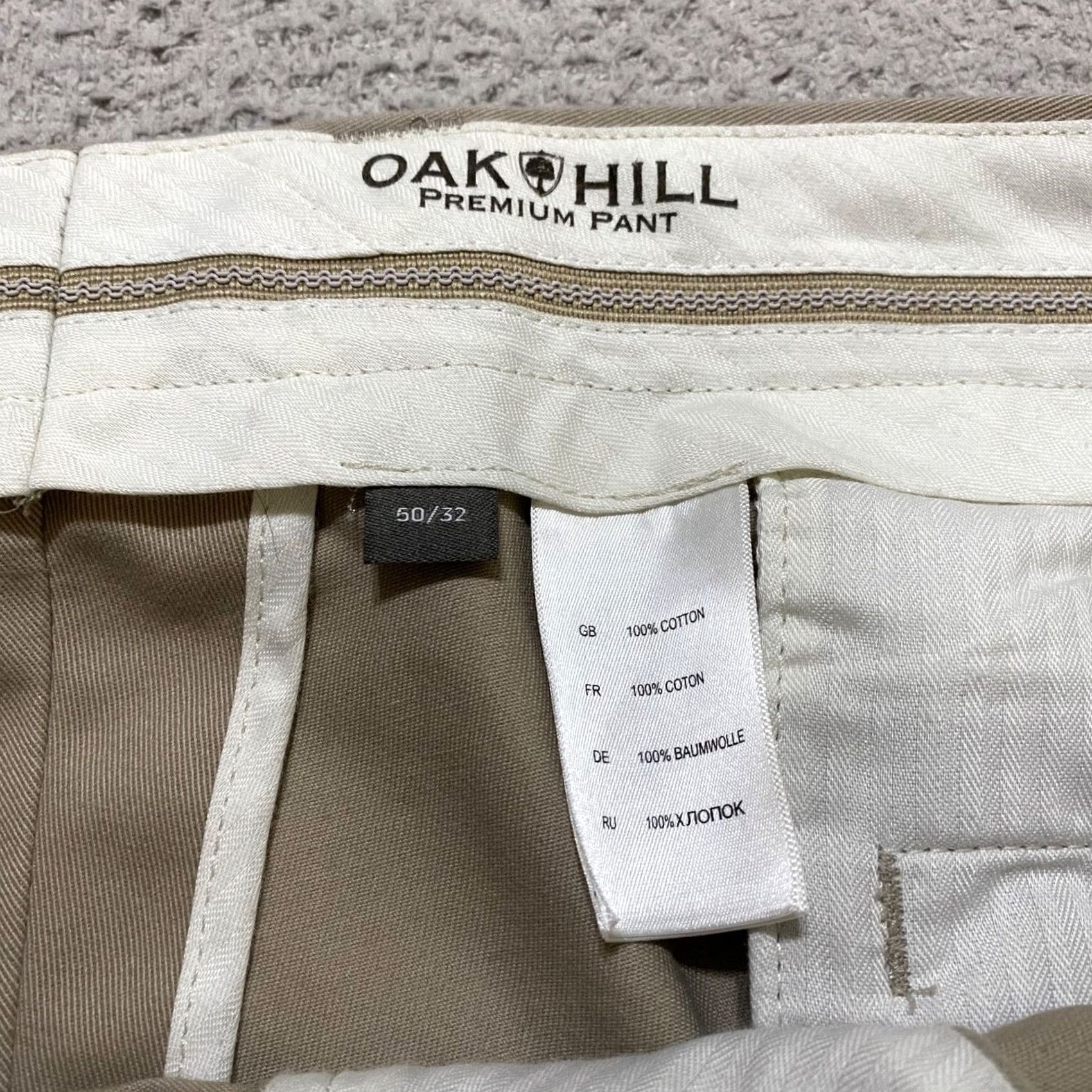 Vintage Oak Hill Dress Pants Mens 50x32 Beige Straight High Rise Pleated Business Casual Pants Mens Reg Tall Beige Size US 34 / EU 50 - 3 Thumbnail