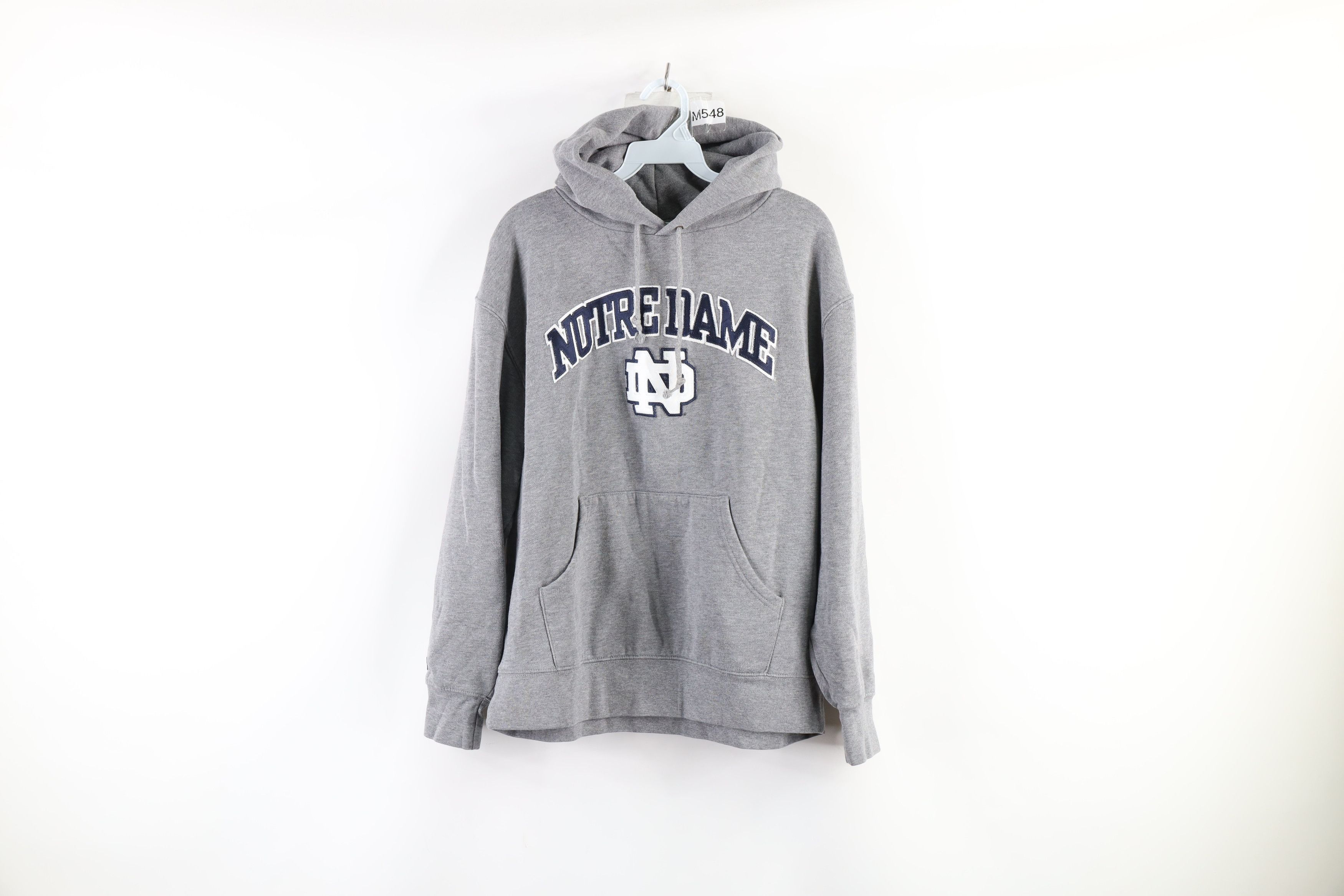 Jansport × Vintage Vintage 90s Spell Out Notre Dame University Hoodie Gray Size US L / EU 52-54 / 3 - 1 Thumbnail