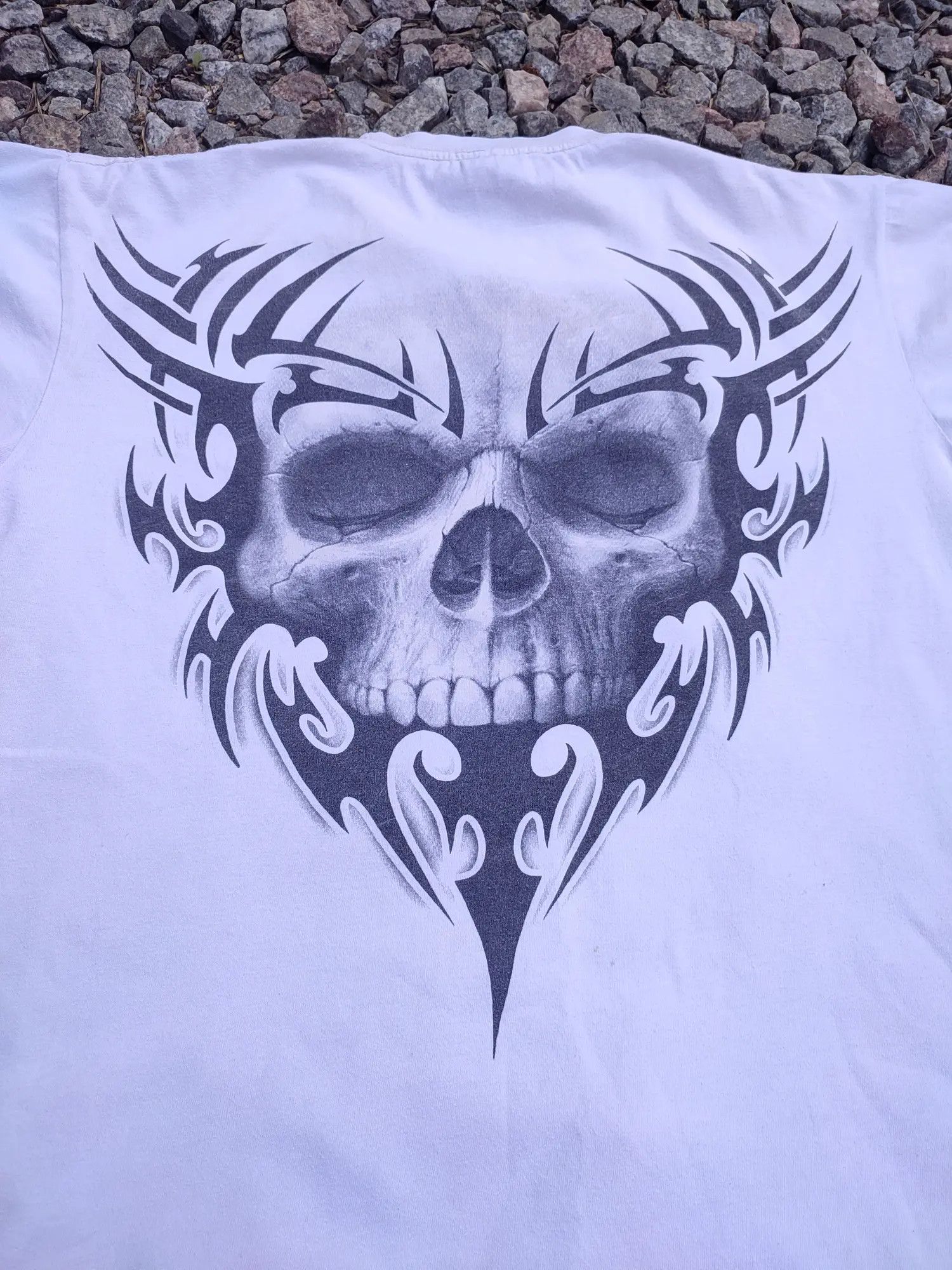 Affliction 💀Vintage Skull tattoo spiral metal t-shirt Size US M / EU 48-50 / 2 - 1 Thumbnail