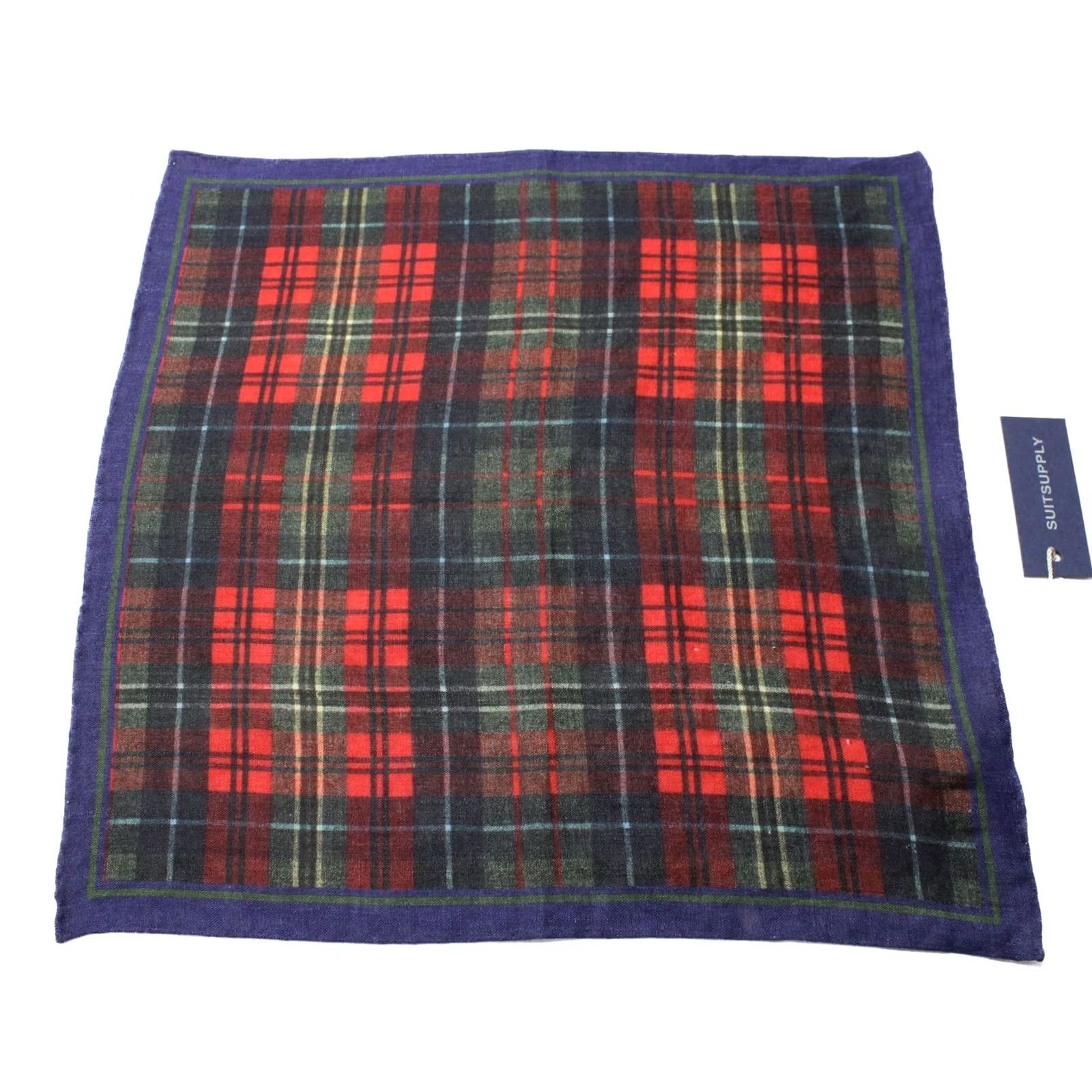 Suitsupply Suitsupply Pocket Check Red Handkerchief Men's ONE SIZE Linen Formal Red Check Handkerchief Linen Formal One Size Suitsupply Mens Size ONE SIZE - 4 Thumbnail