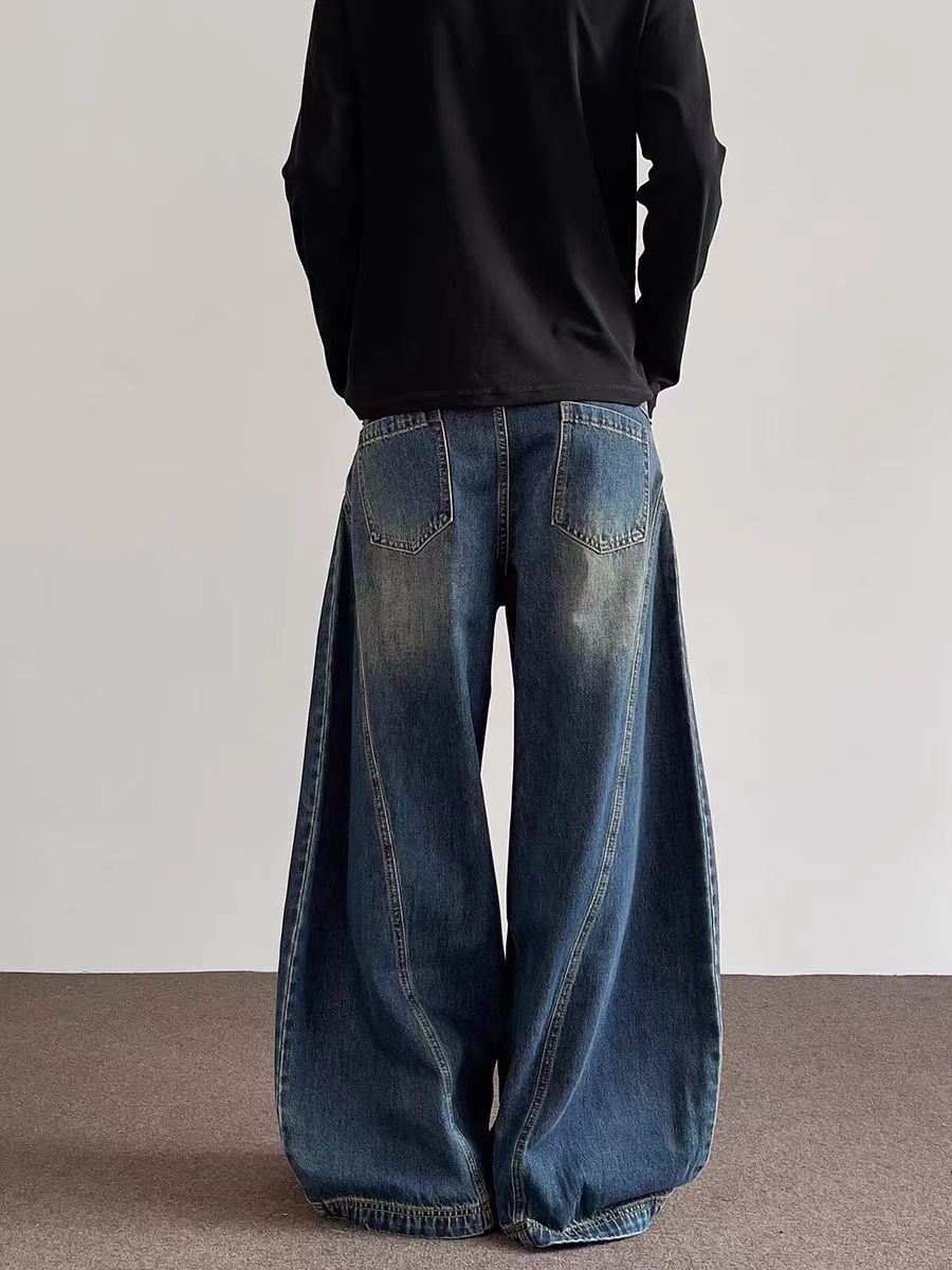 Japanese Brand × Jean Retro vintage deconstruction curved knife baggy jeans Size US 34 / EU 50 - 4 Thumbnail