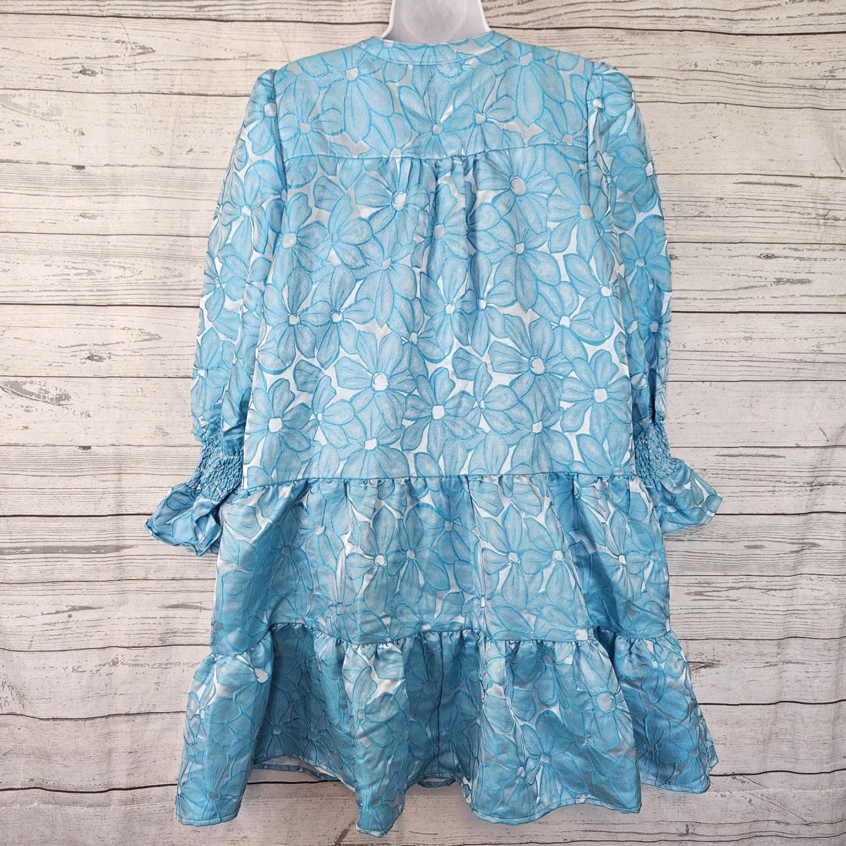 Vintage Pomander Place Dress Womens Kenzo Blue Daisy Jacquard Sz XL Size XL / US 12-14 / IT 48-50 - 4 Thumbnail
