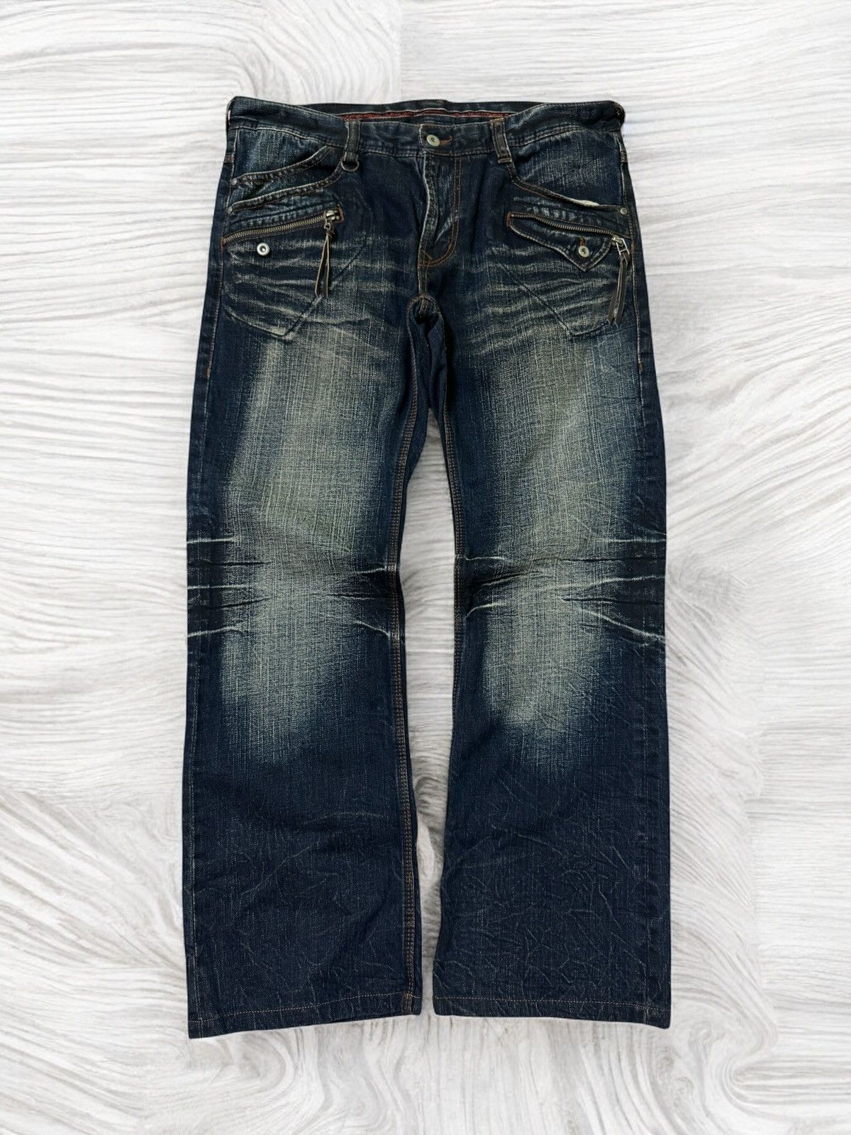 Hysteric Glamour NCFM Nicole Club for Men Distressed Washed Flare Y2K Style Size US 34 / EU 50 - 1 Thumbnail