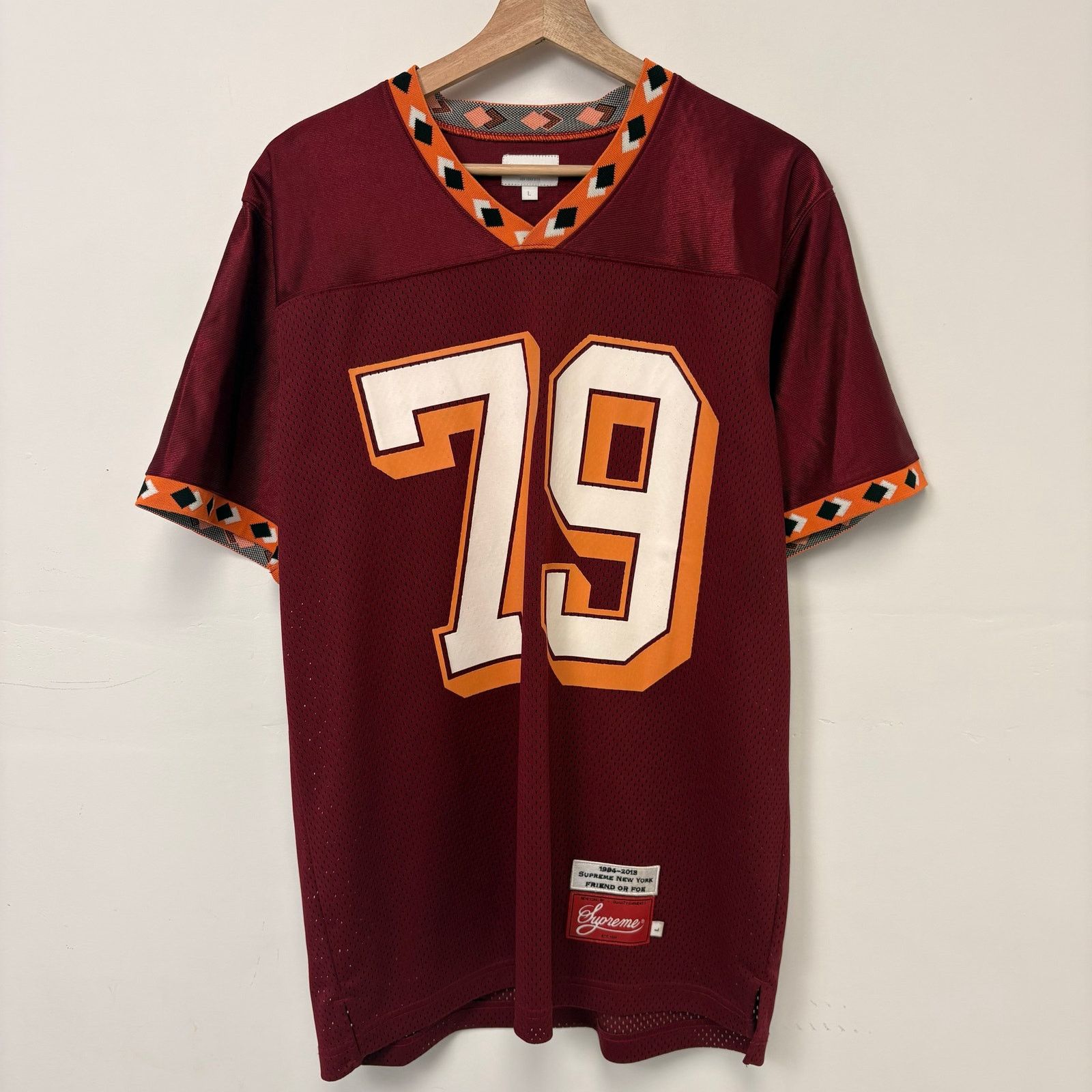 Supreme Mesh Football Jersey Men M Burgundy