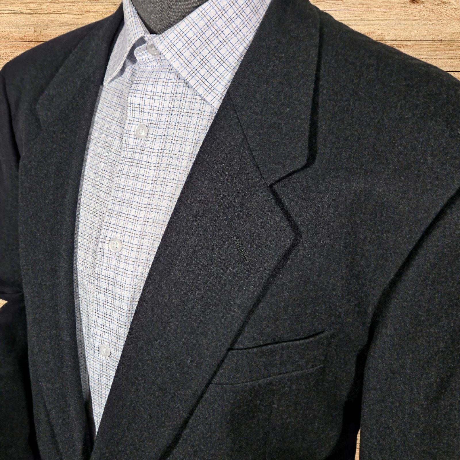 Calvin Klein Calvin Klein Men Blazer Sport Coat Casual Jacket 46R Flannel Size 46R - 3 Thumbnail