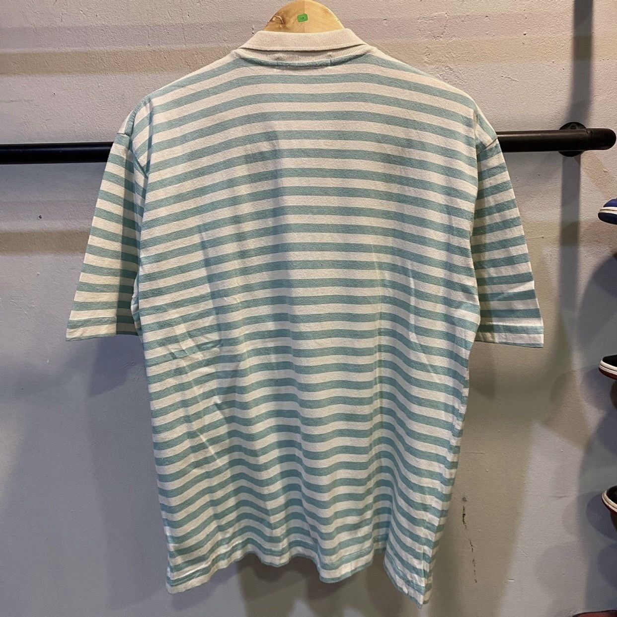 Burberry Vintage Burberrys Logo On Pocket Stripe Polo T Shirt Size US L / EU 52-54 / 3 - 2 Thumbnail