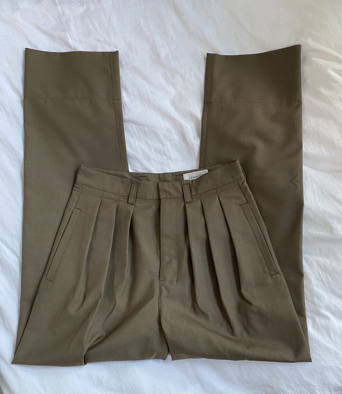 Lemaire Taupe Pleated Trousers Size 27" / US 4 / IT 40 - 6 Thumbnail