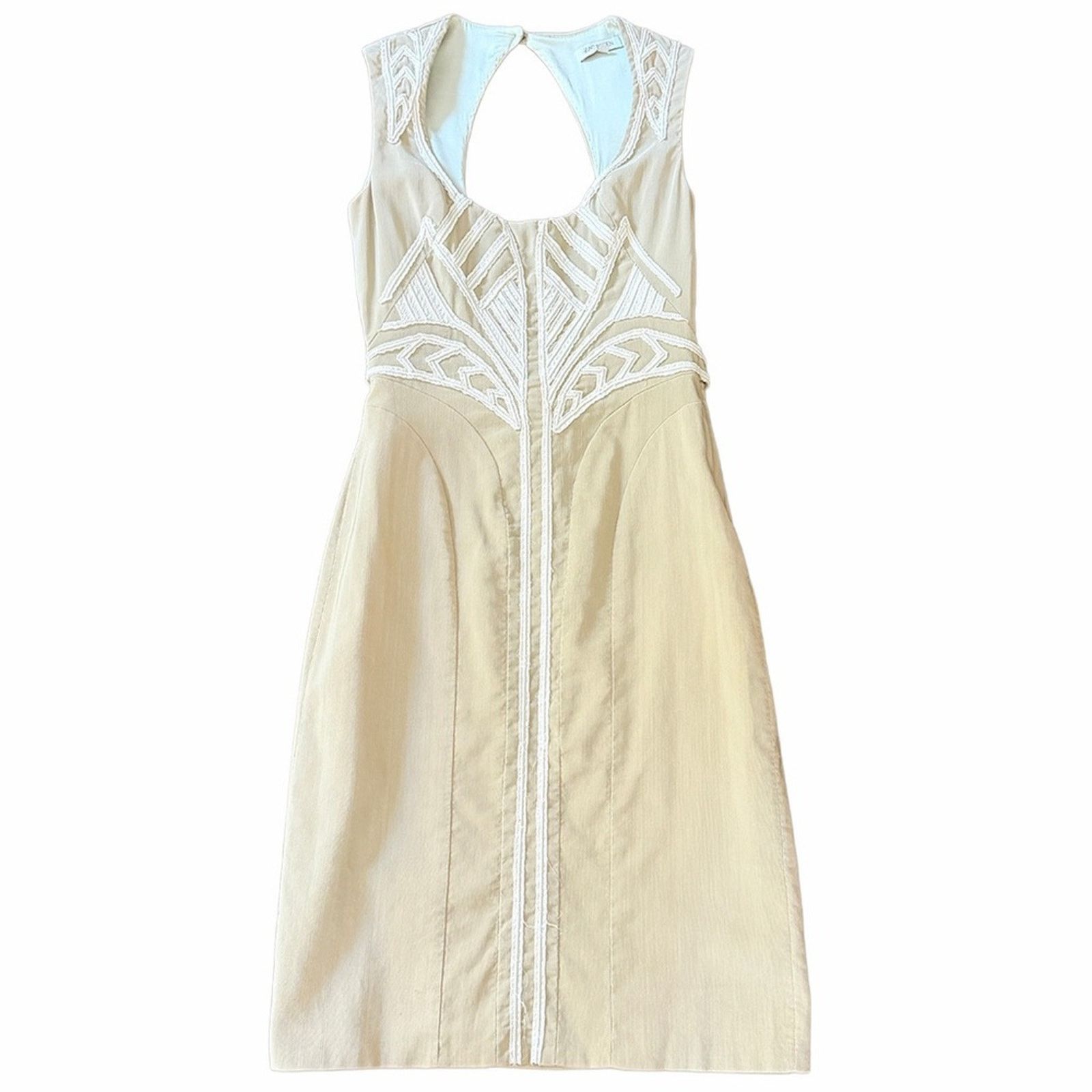 Zac Posen Vintage Zac Posen Bohemian Chic Sheath Midi Dress Size M / US 6-8 / IT 42-44 - 9 Thumbnail