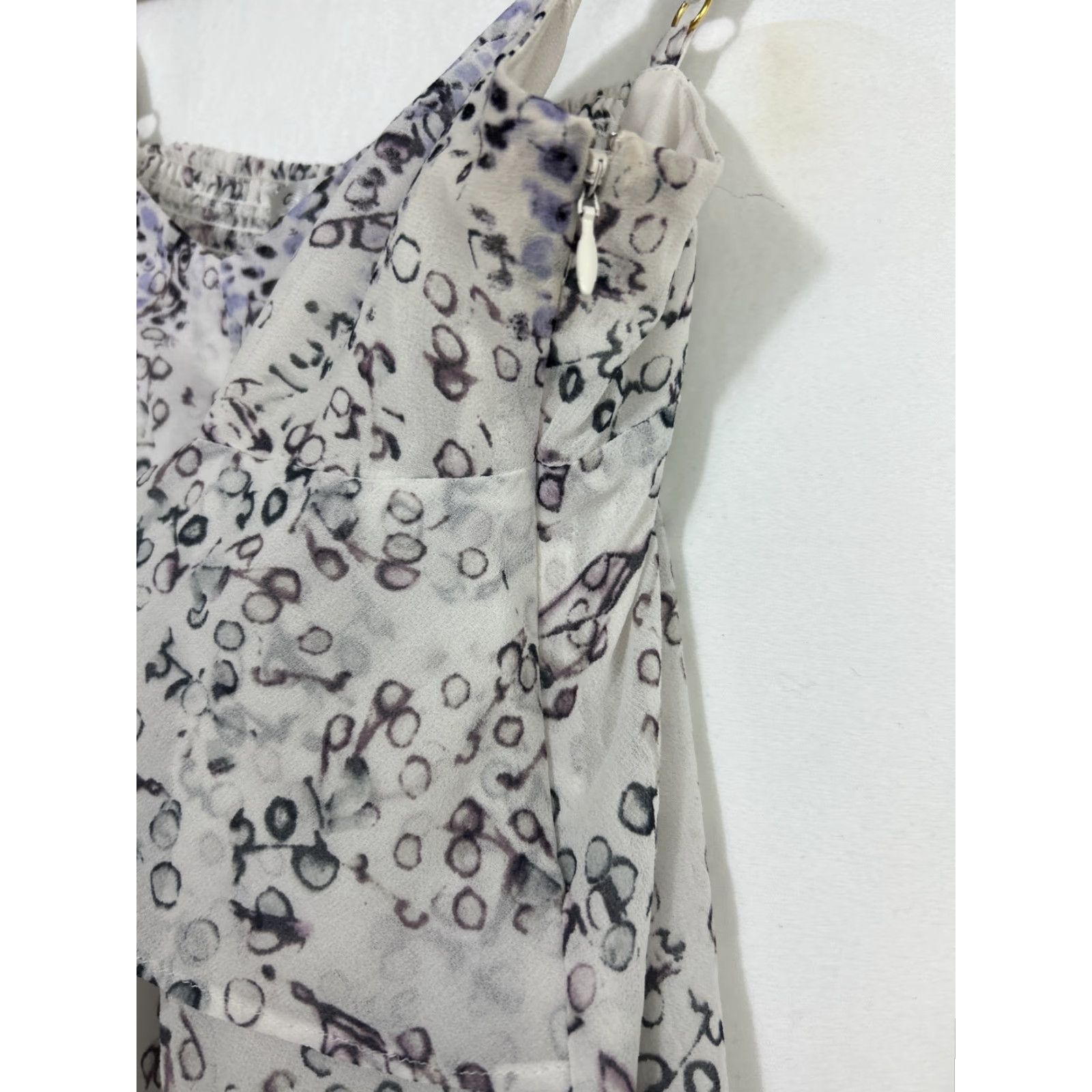 Vintage Cabi Womens Small Purple Circle Abstract Design Ruffle Layer Tank Top Size S / US 4 / IT 40 - 7 Thumbnail
