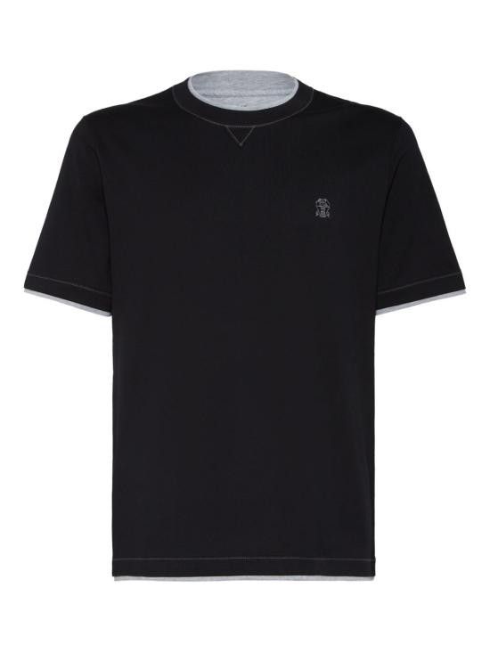 Brunello Cucinelli BRUNELLO CUCINELLI Men T-Shirts M0B137451G CGB88 Blue Size US XL / EU 56 / 4 - 1 Thumbnail