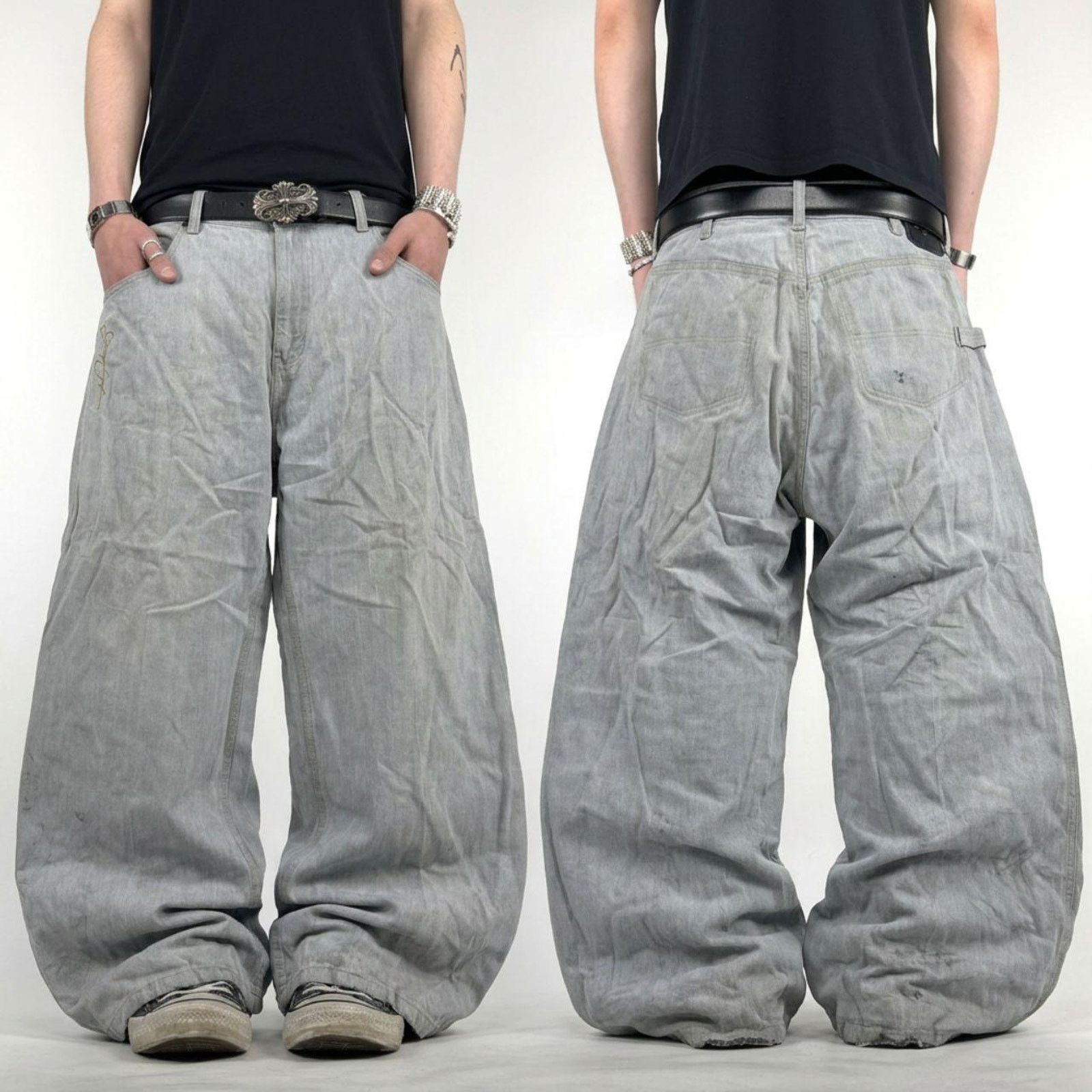 JNCO × Sean John × Vintage Vintage y2k grey grunge baggy wide leg archive skater jeans Size US 38 / EU 54 - 1 Thumbnail