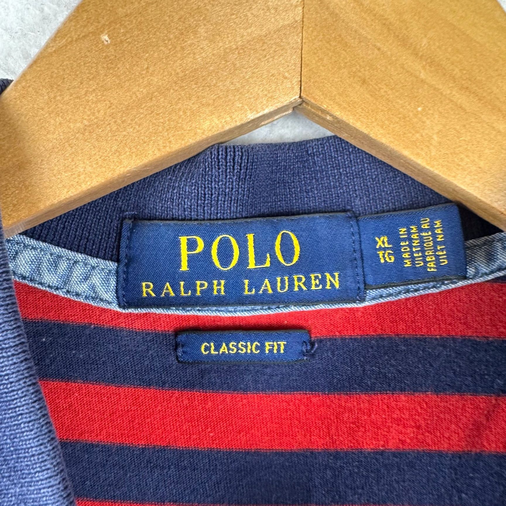 Polo Ralph Lauren Polo Ralph Lauren Shirt Polo Knit Short Sleeve Striped Blue Red Classic Fit XL Men's Shirt Size US XL / EU 56 / 4 - 5 Thumbnail