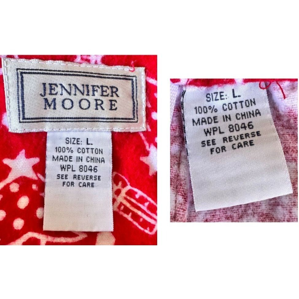 Other Vintage Jennifer Moore Christmas Pajamas Large Red 2 piece F Size 30" / US 8 / IT 44 - 11 Thumbnail